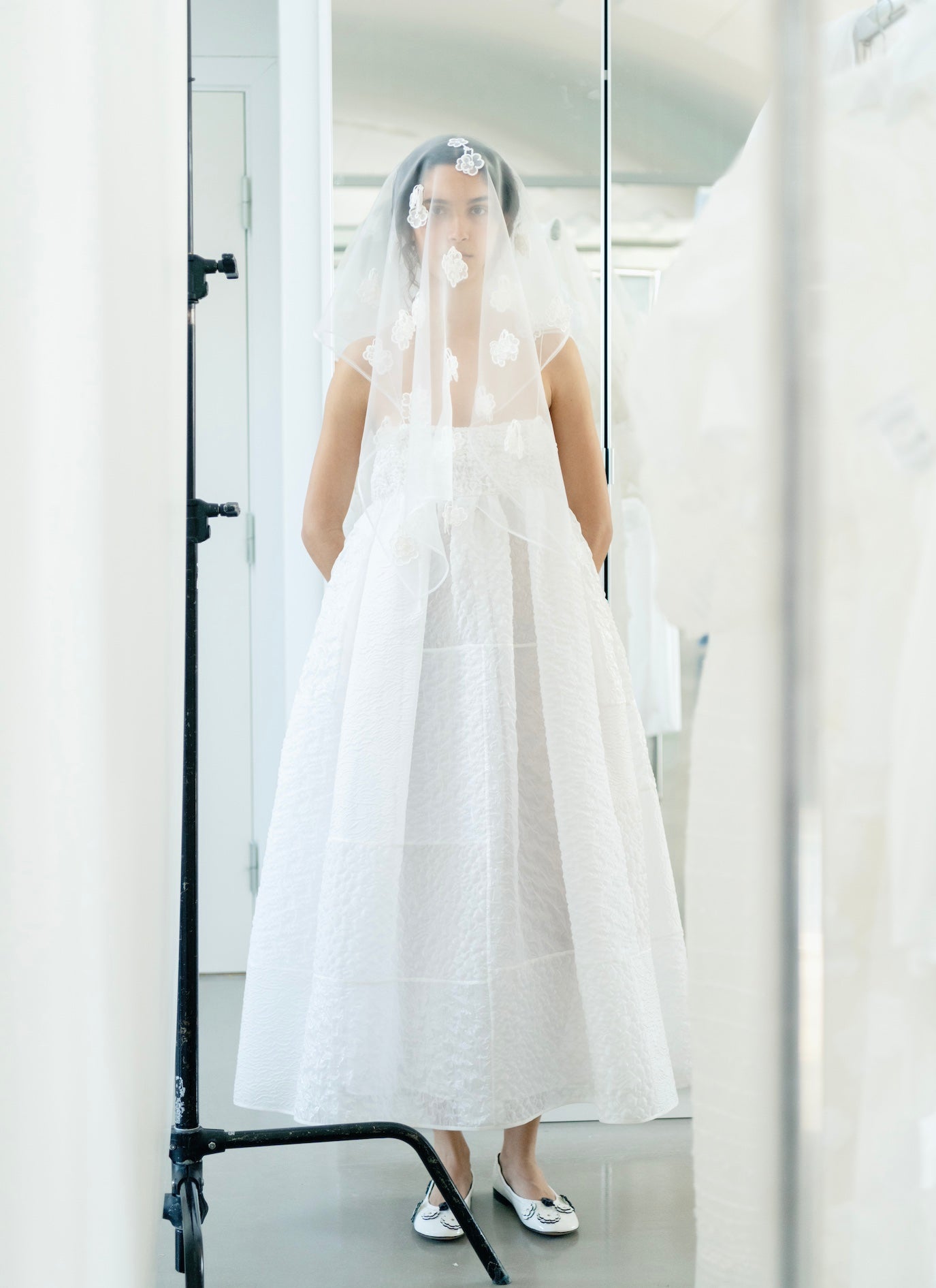cecilie bahnsen ベスドレス UK6 BETH DRESS BETH | DRESS LINEN PLISSÉ WHITE