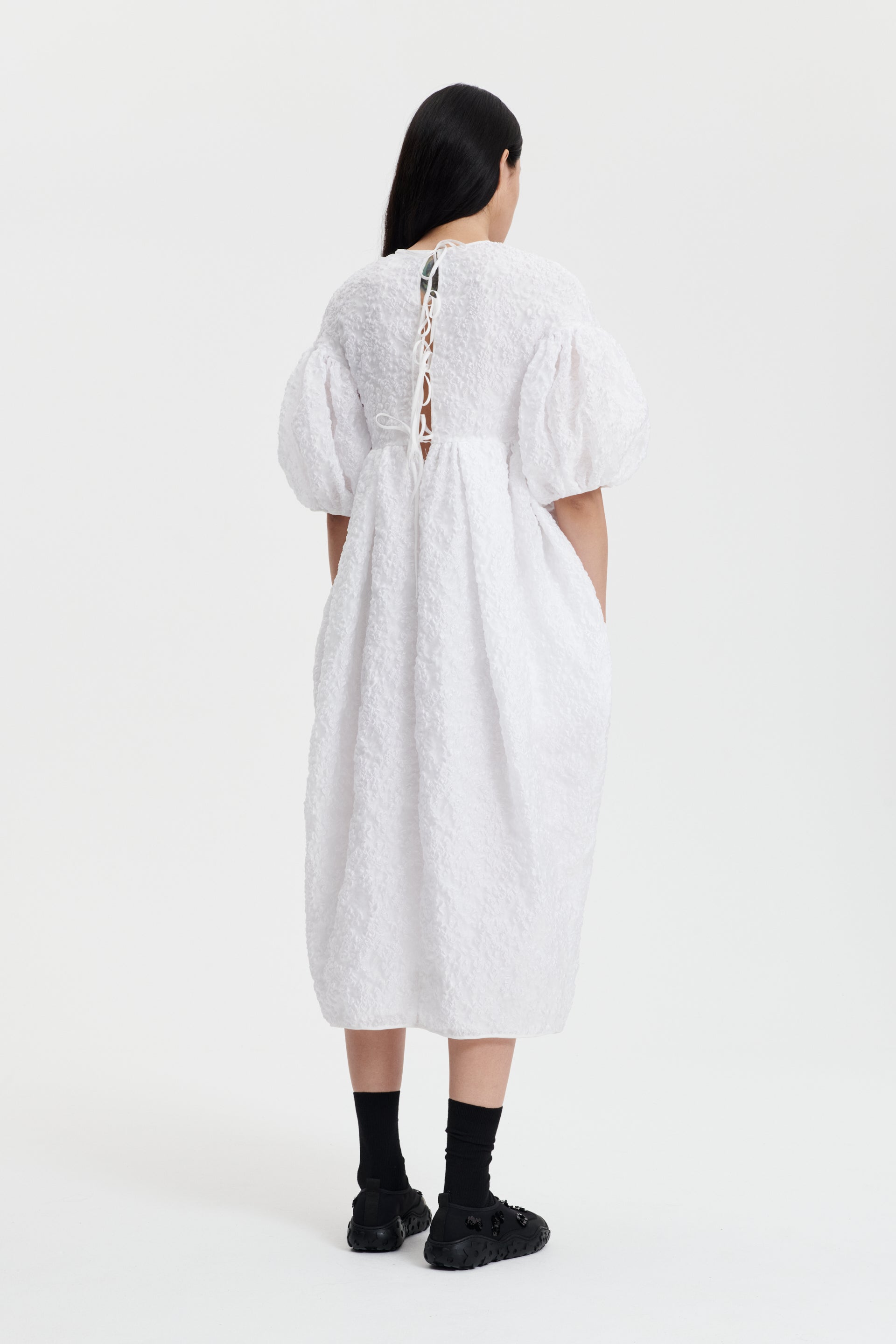 JEANNE | DRESS GRASMERE MATELASSÉ WHITE