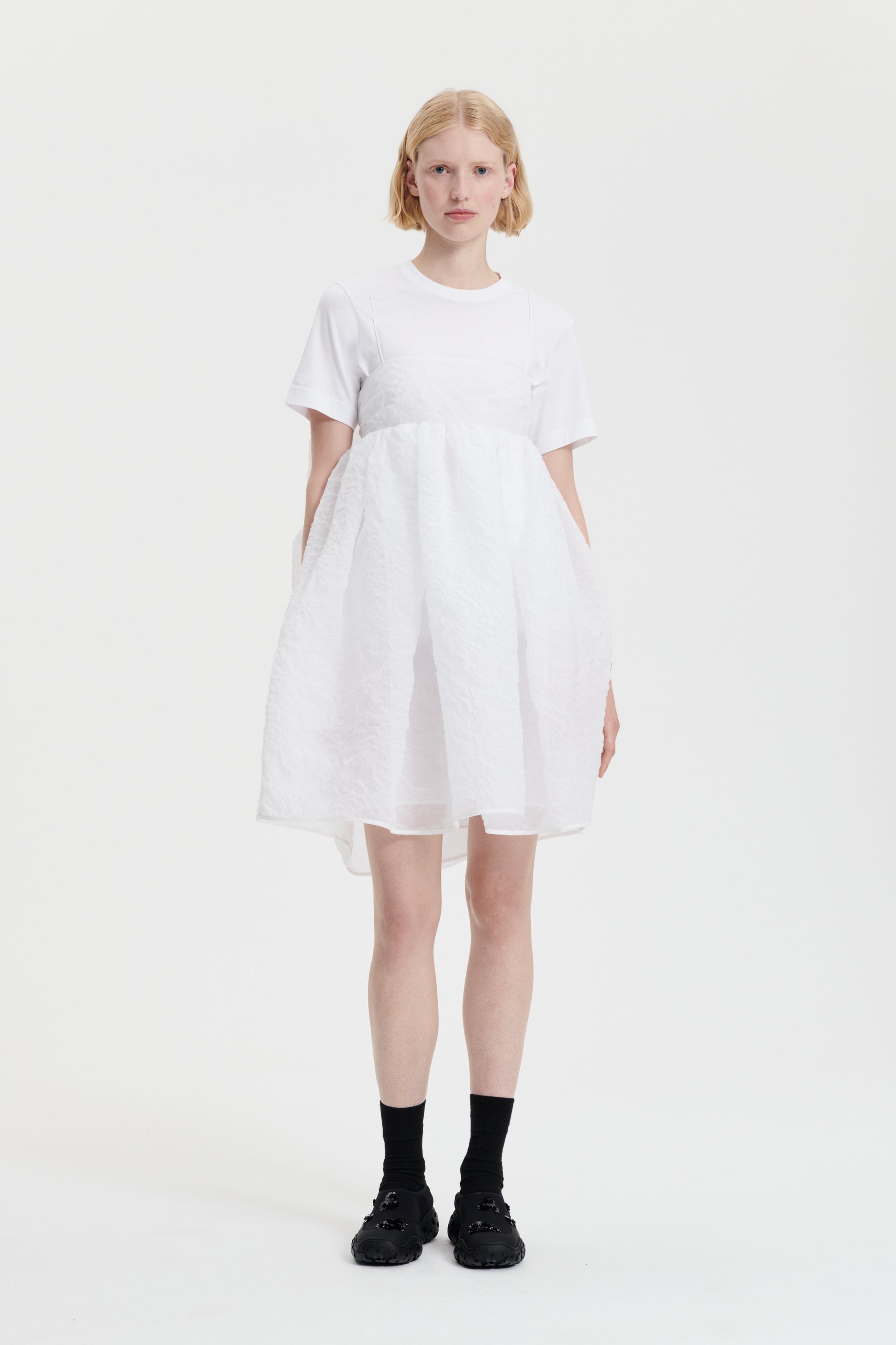 GINA | DRESS POSY MATELASSÉ WHITE