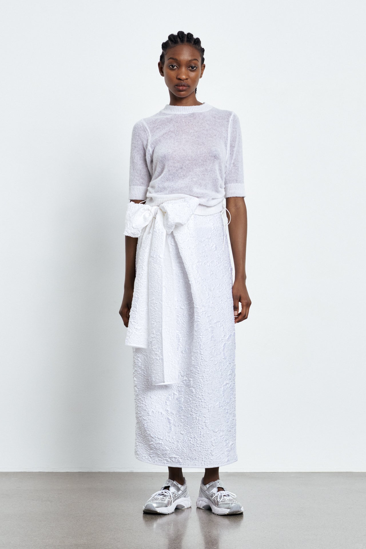 VIVIAN | SKIRT BORAGE CLOQUÉ WHITE