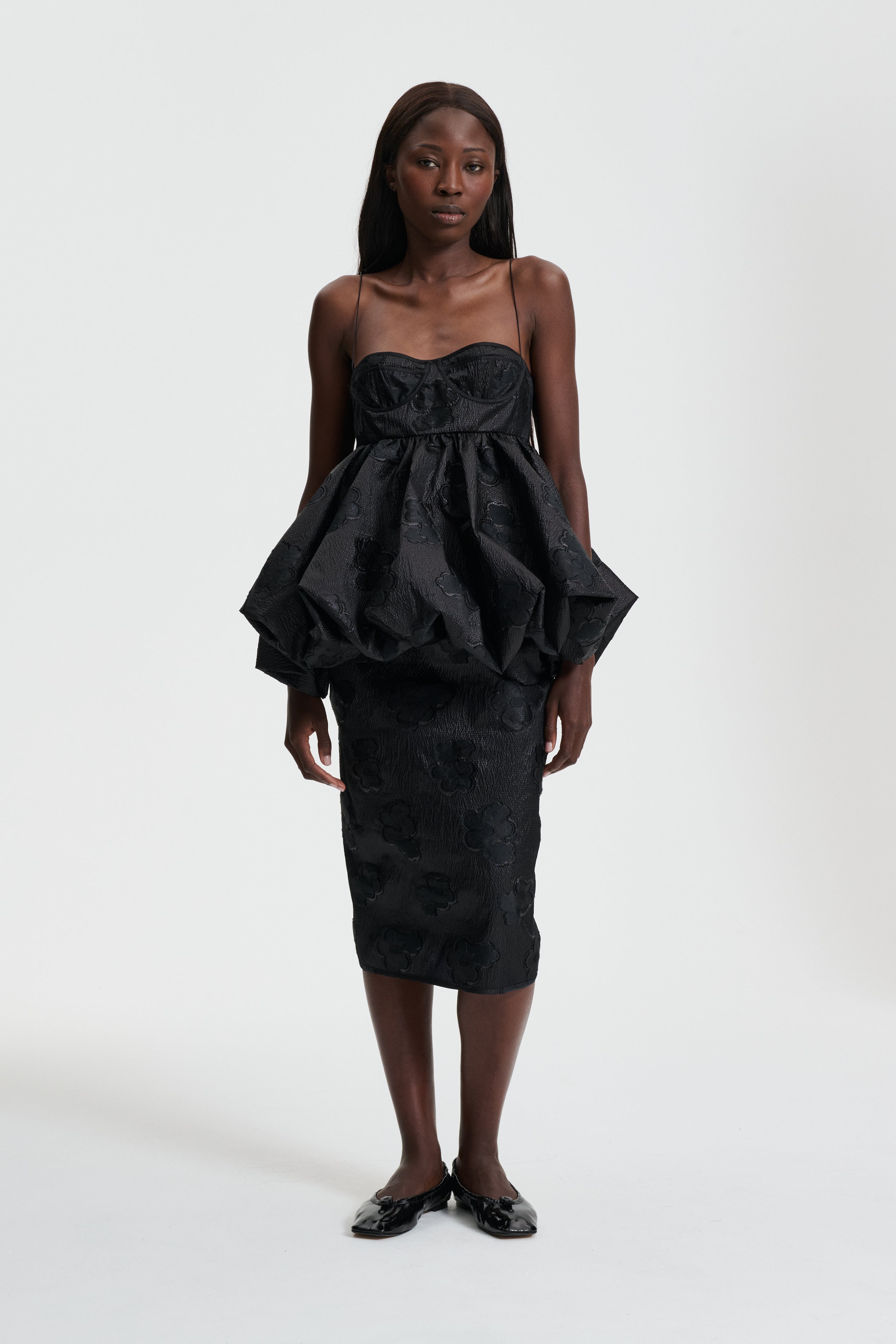 【Cecilie Bahnsen】ANETTE TOP ANETTE | TOP KUMO FIL-COUP… BLACK