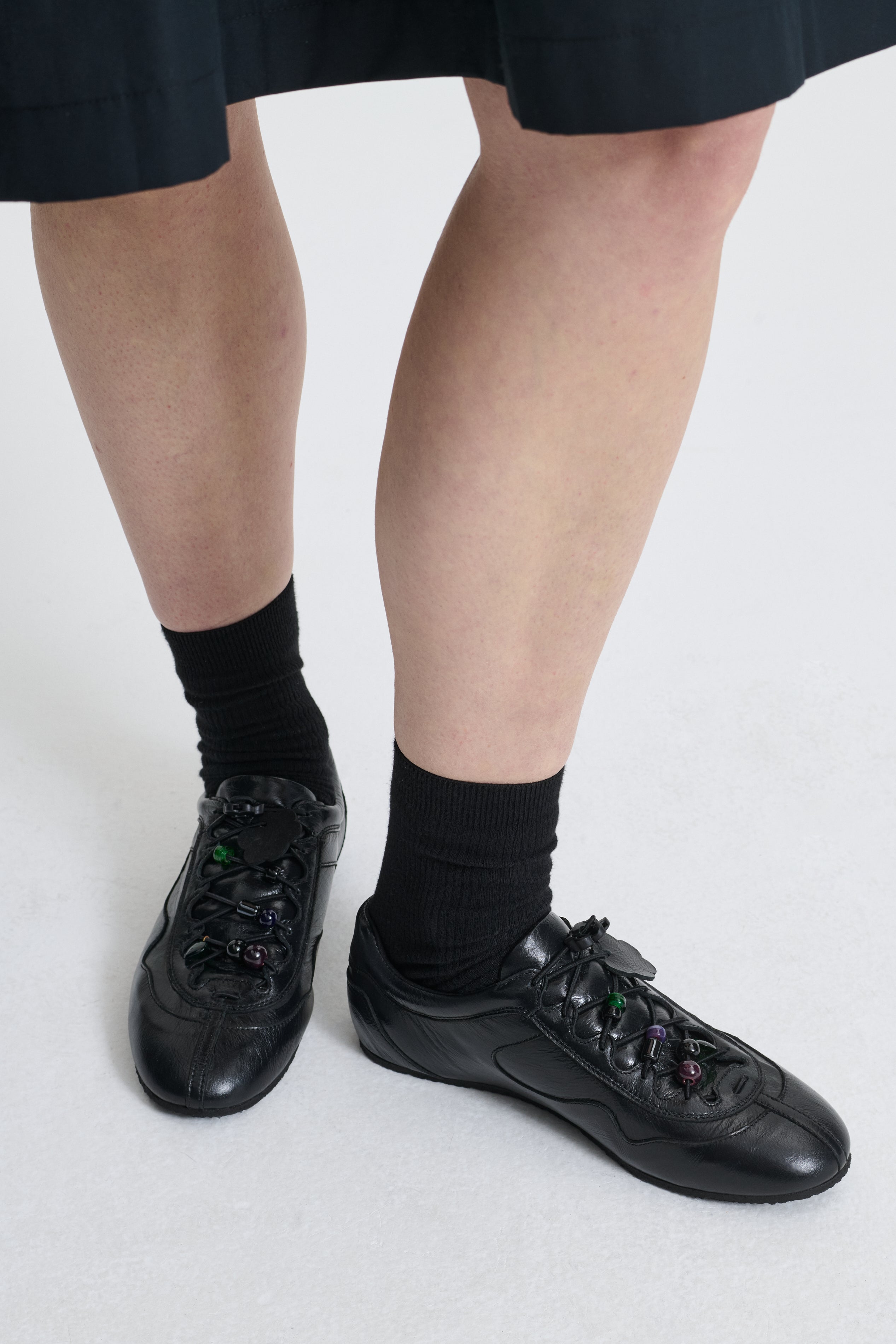 BLAISE | SNEAKER METALLIC LEATHER BLACK