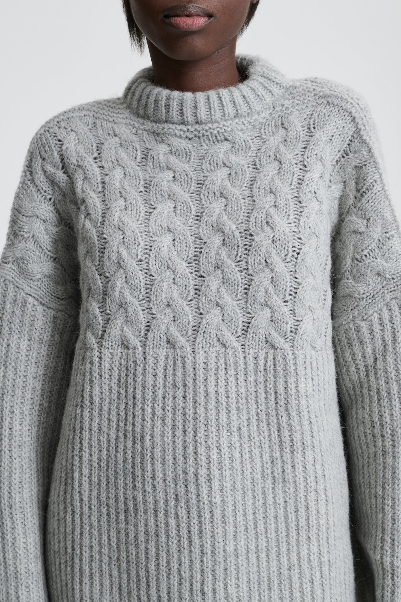 Cecilie Bahnsen グレー ケーブルニット XS/S BELINDA | JUMPER CABLE KNIT GREY