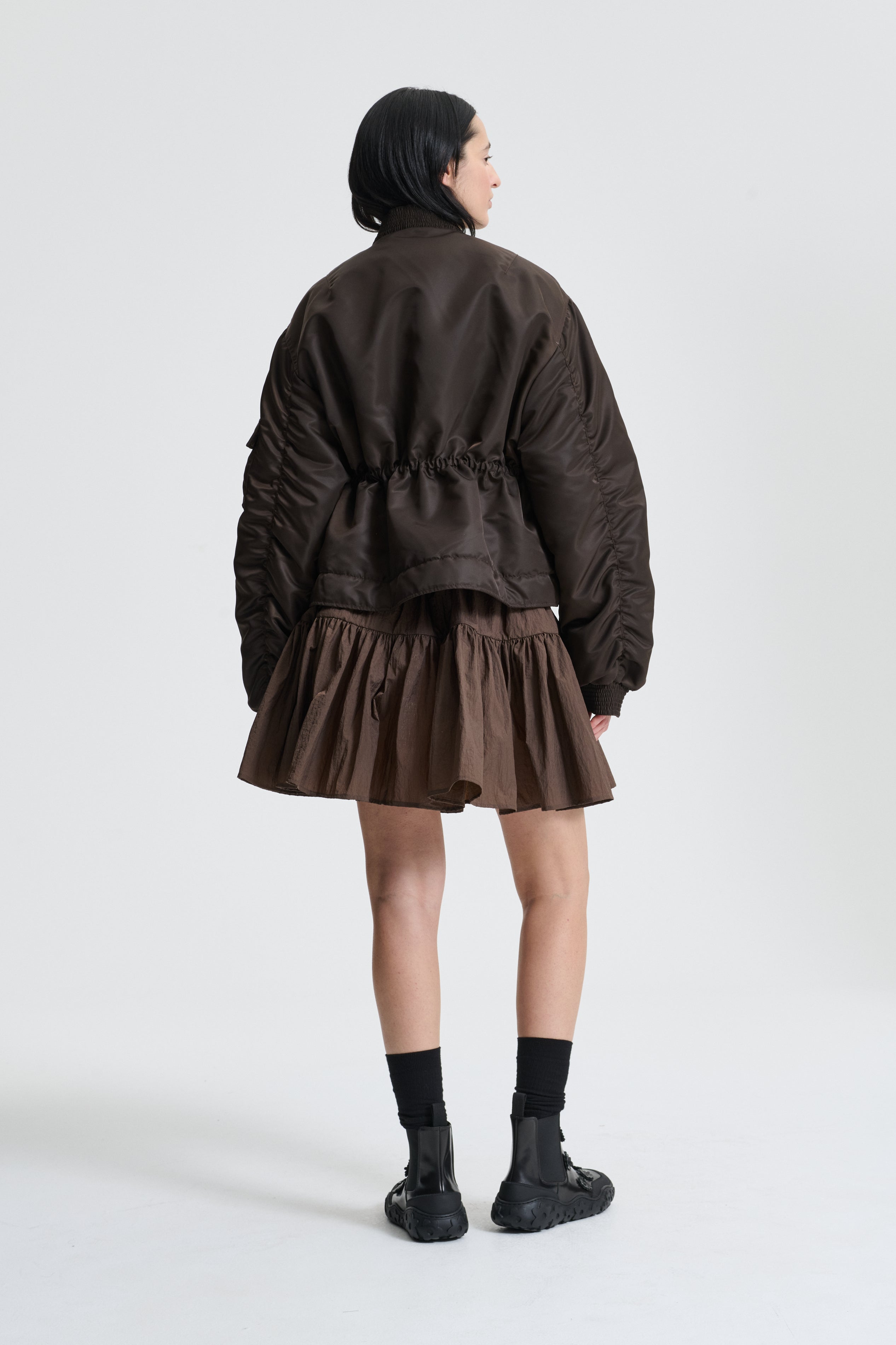 BIRDIE | BOMBER JACKET TECHNICAL NYLON BROWN