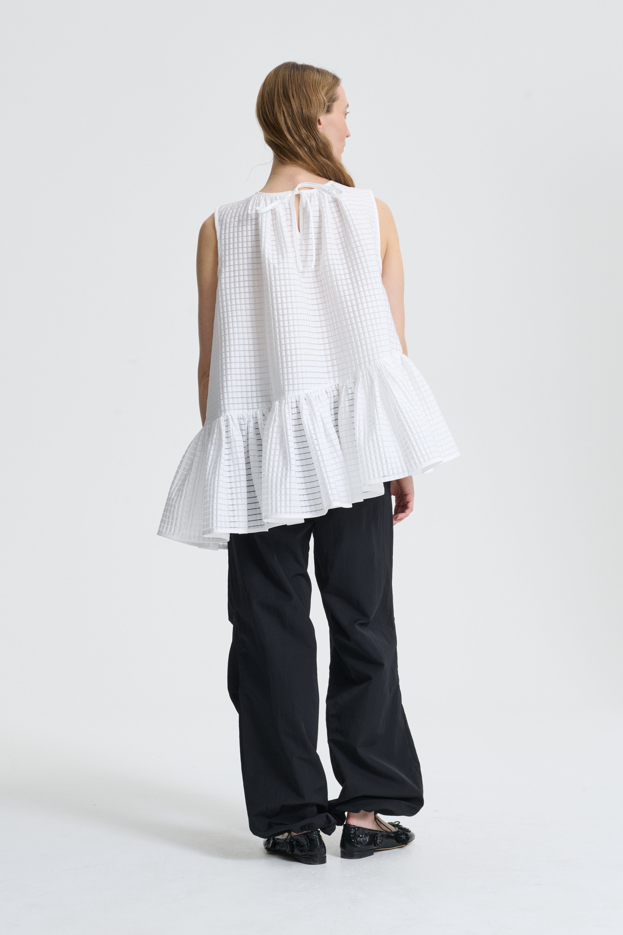 BETTINA | TOP MIKU JACQUARD WHITE