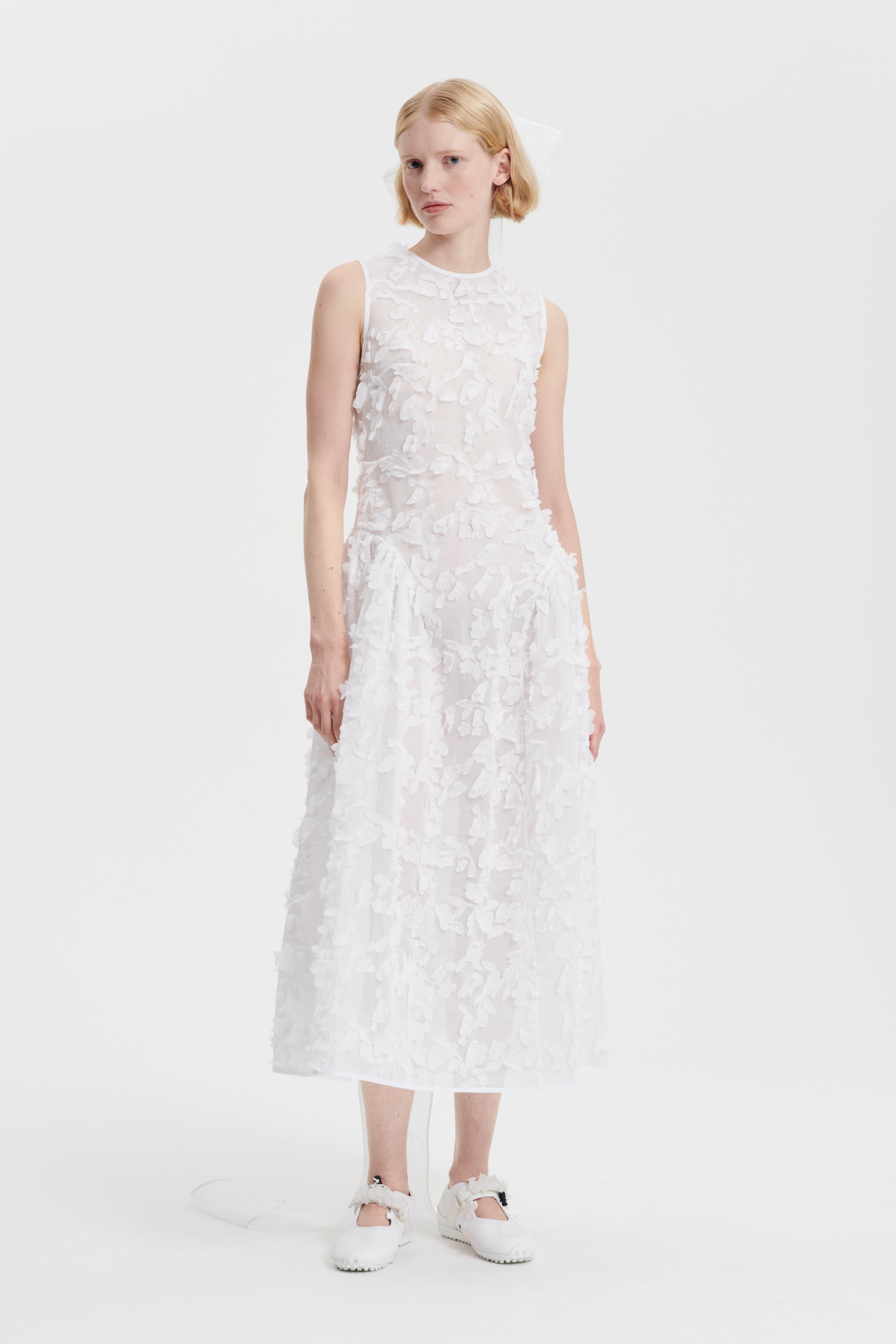 【Cecilie Bahnsen】REGITZE DRESS REGITZE | DRESS KADO FIL-COUP… WHITE/OLIVE