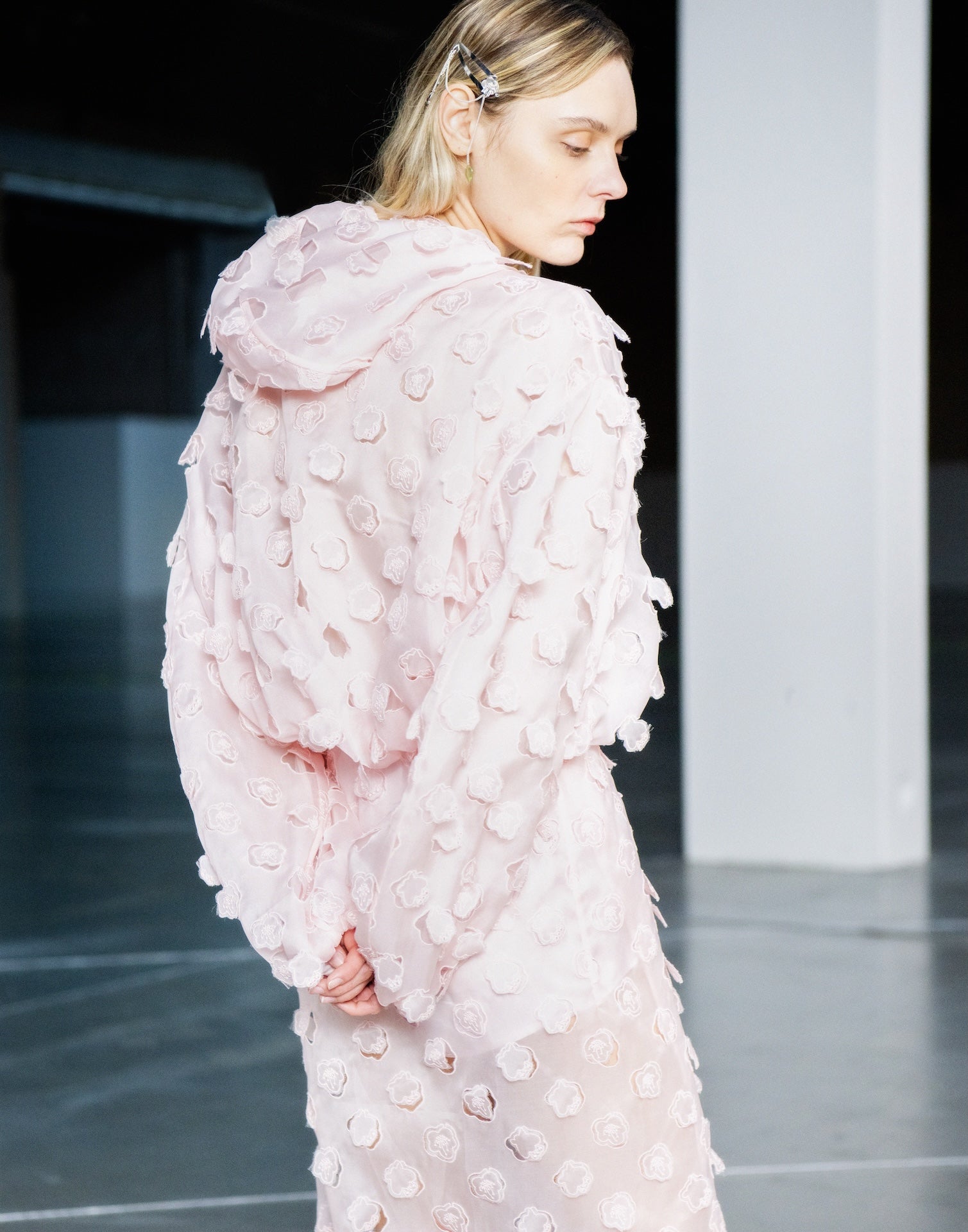 AISHA | JACKET DRIZZLED ORGANZA LIGHT PINK