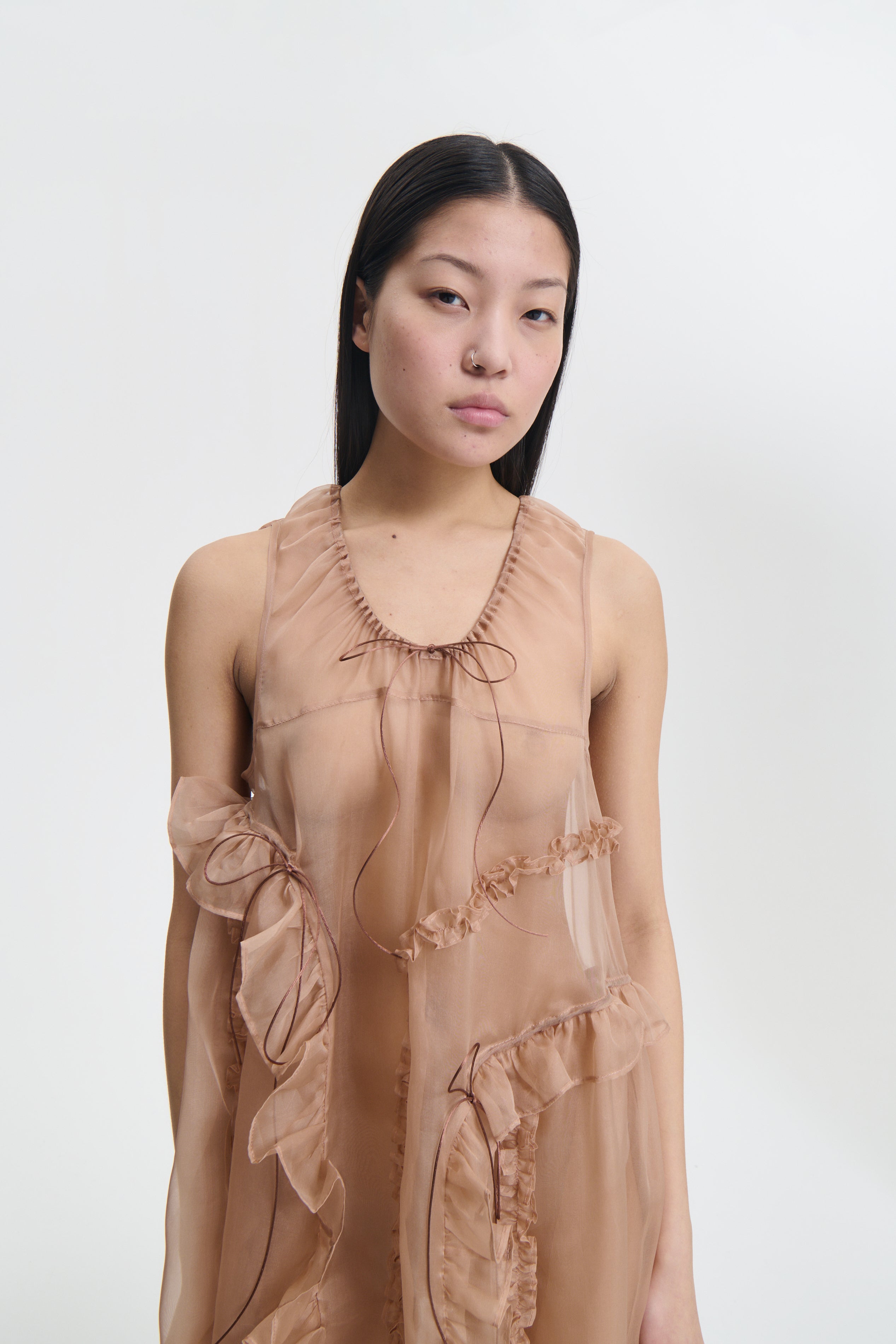 【CECILIE BAHNSEN】Opal DRESS OPAL | DRESS SILK SATIN WHITE