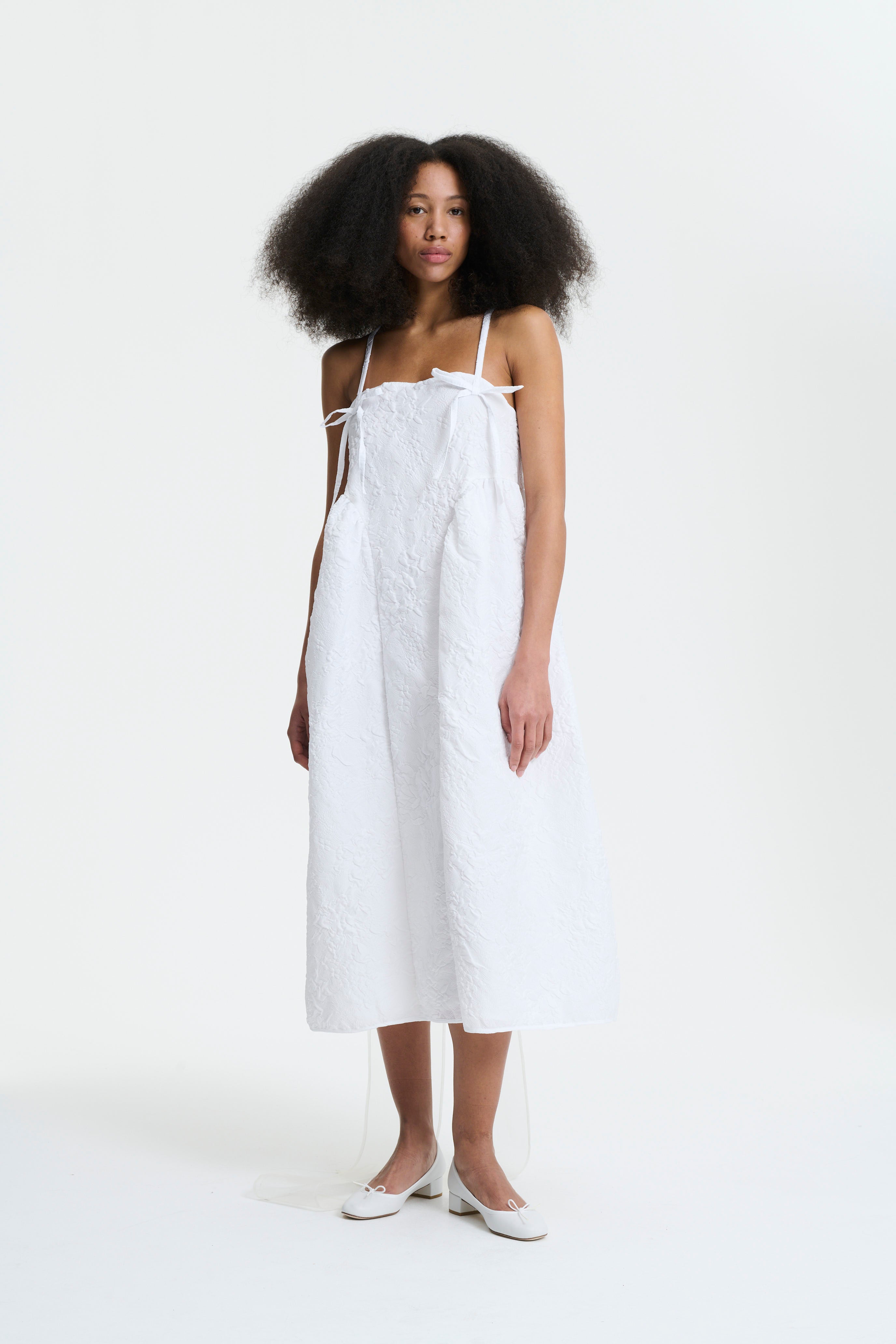 AMBRA | DRESS DAHLIA MATELASSE WHITE