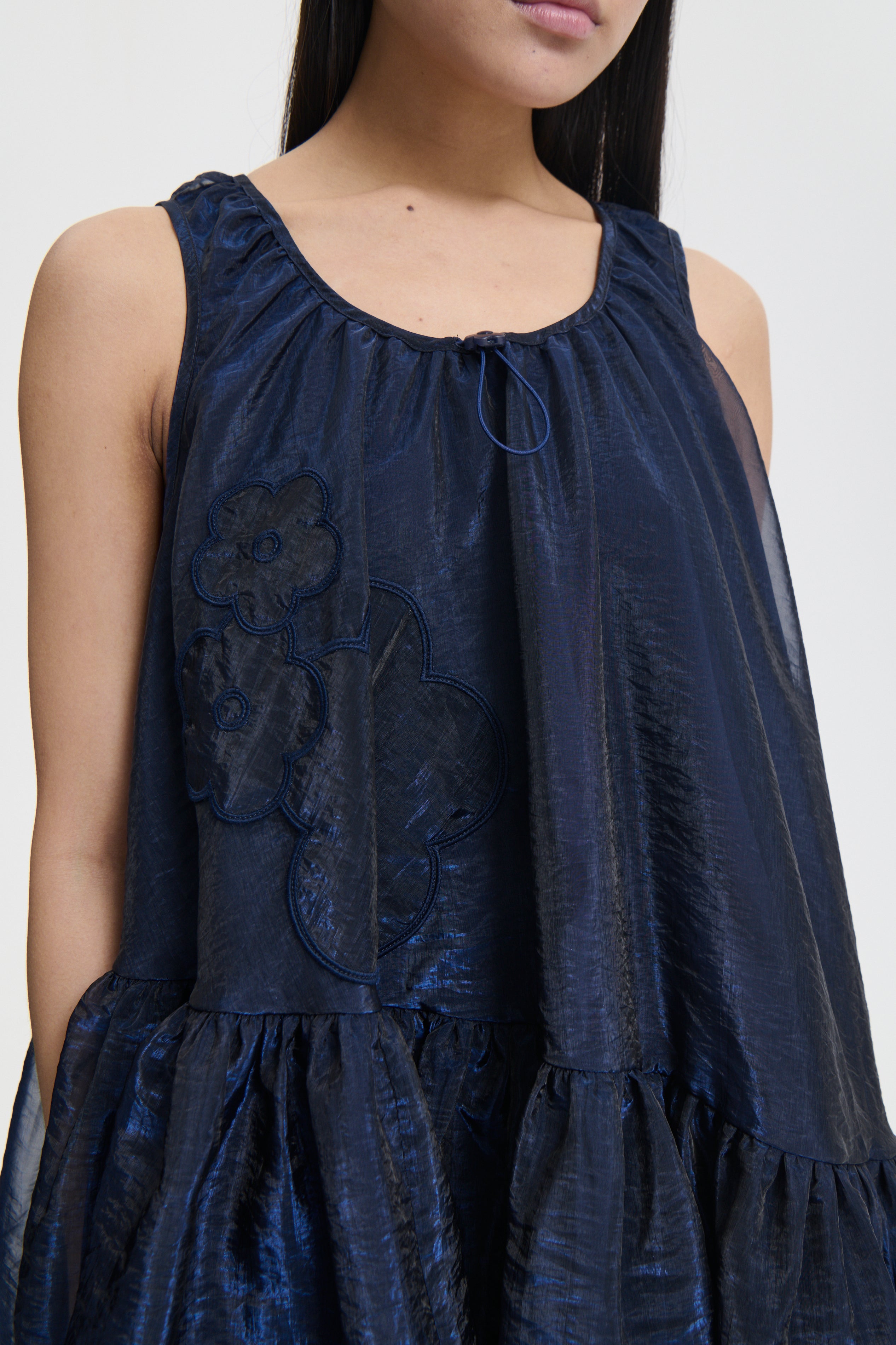 【Cecilie Bahnsen】AZELIA DRESS AZELIA | DRESS LIQUID MYRTIA NAVY