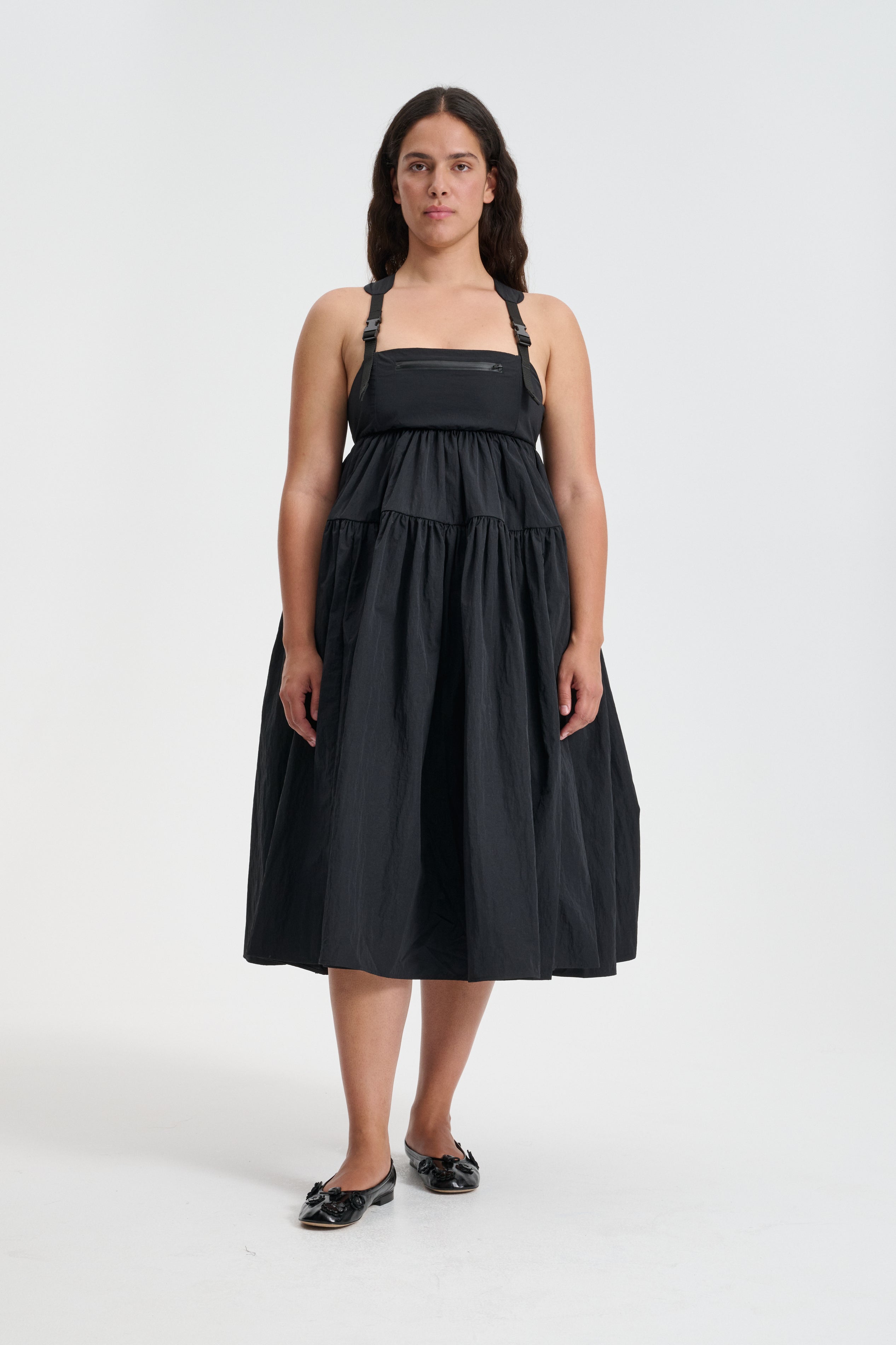 coco blanc black taffeta dress NARGES SEQUIN LACE AND SILK TAFFETA DRESS IN BLACK AND WHITE | CULT MIA main image 0