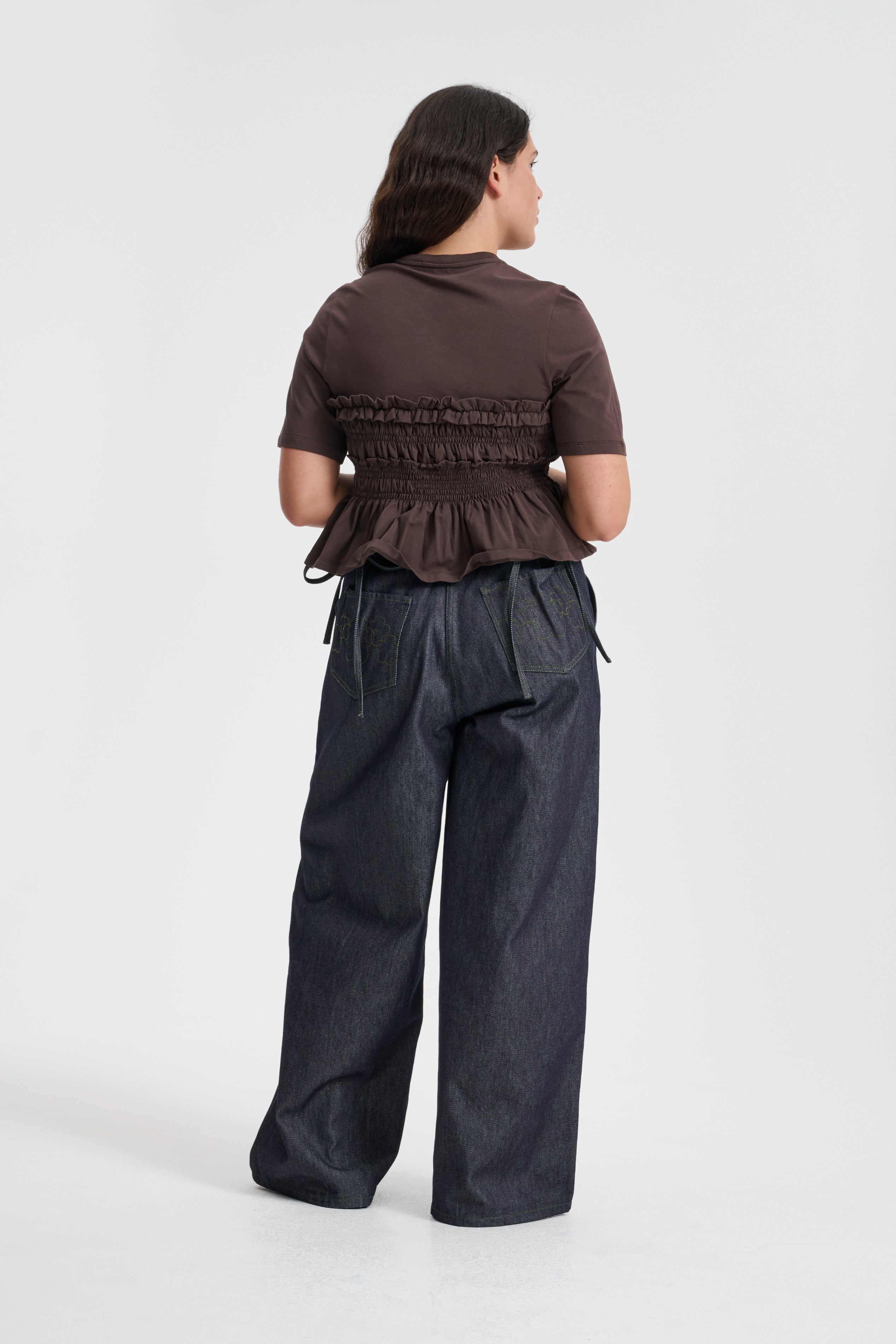【関税込み】Cecilie Bahnsen ブラウン Vilde トップス VILDE | T-SHIRT JERSEY BROWN