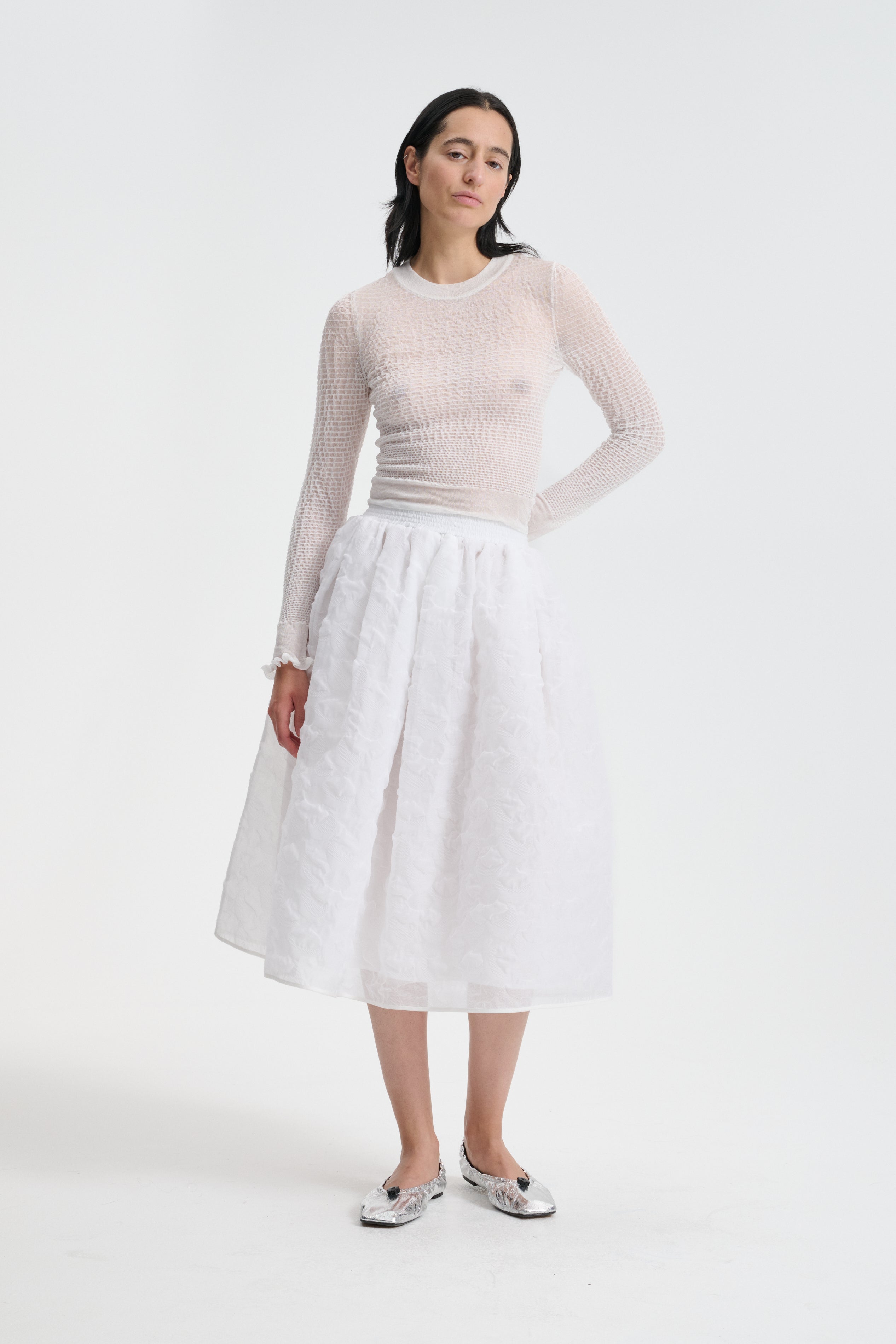 CBCORALI | TOP SHEER SUMMER KNIT WHITE – Cecilie Bahnsen