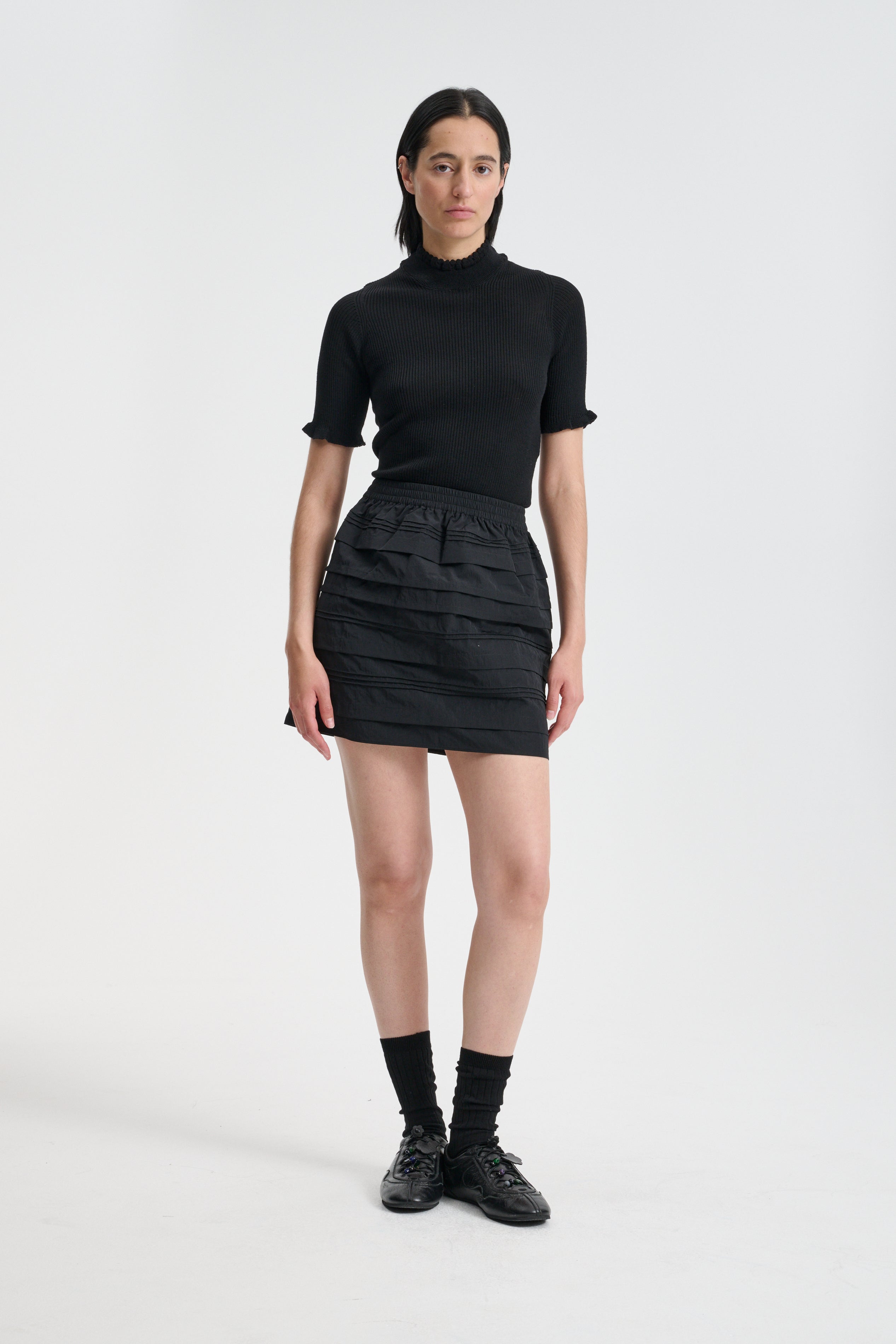 スカート Cecilie Bahnsen Skirts Black Cecilie Bahnsen – Black satin A-line maxi skirt – Renaisa