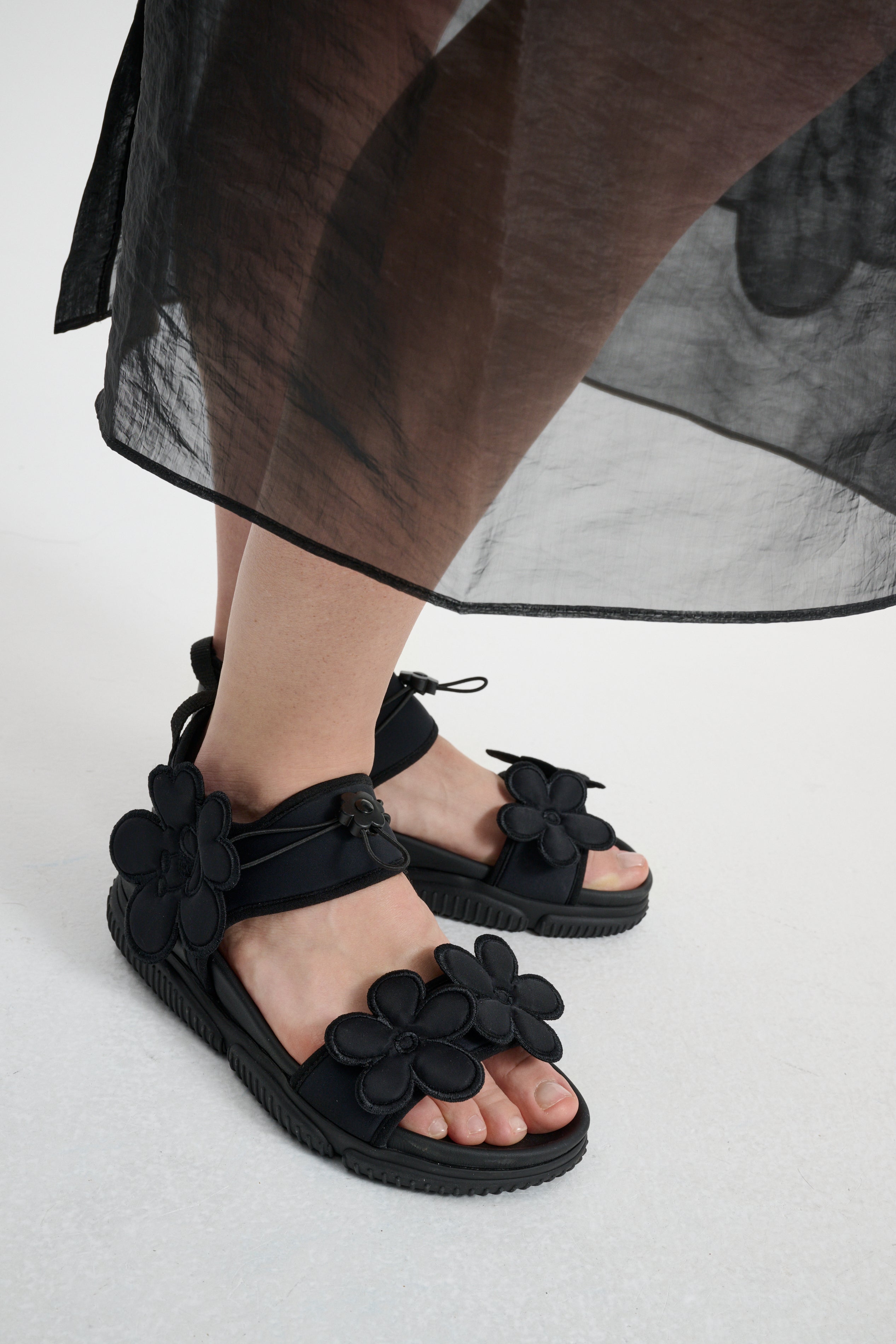 CBCILLA | SANDALS NEOPRENE / LEATHER BLACK