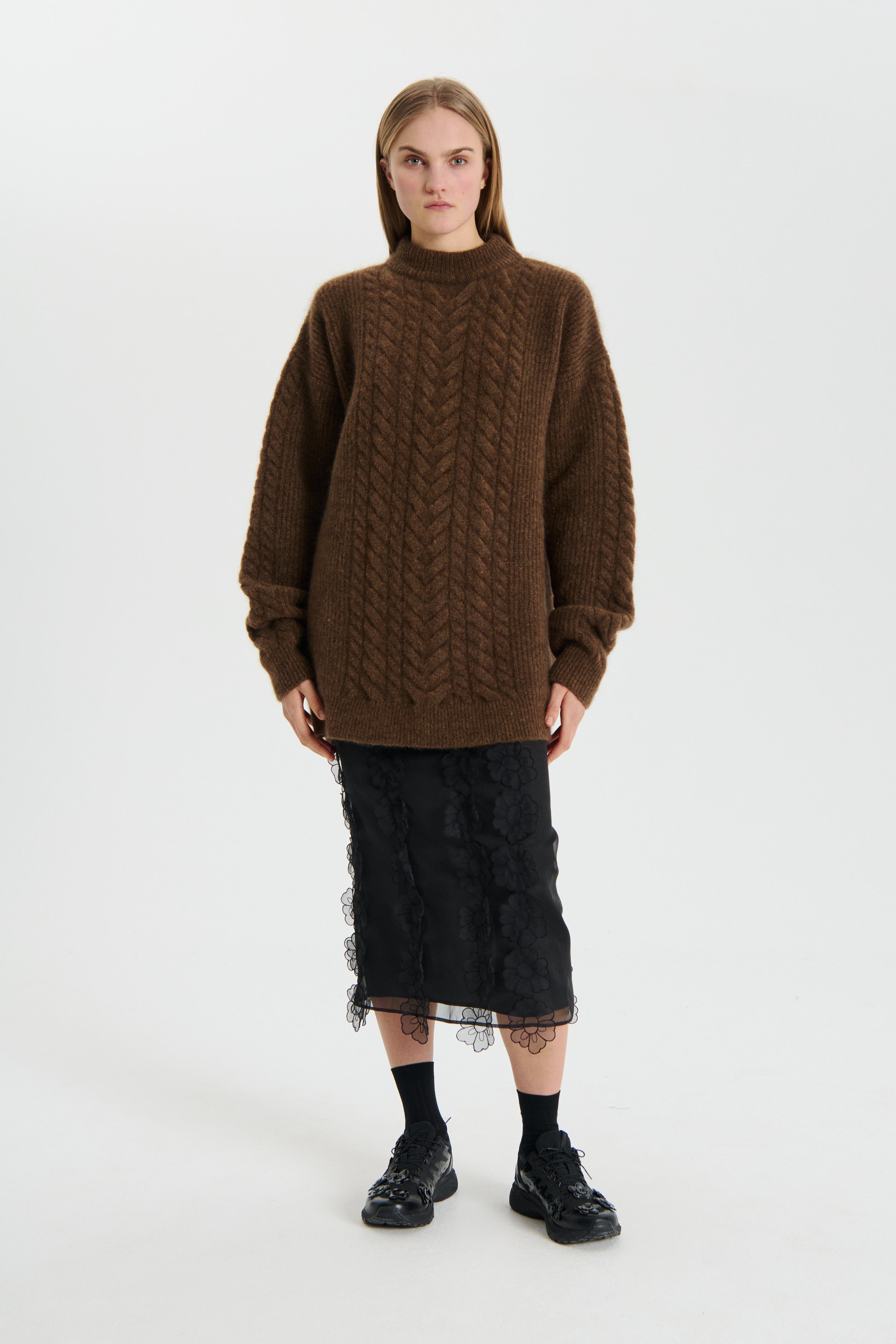 Cecilie Telle | ハイネックポンチョ 4colors