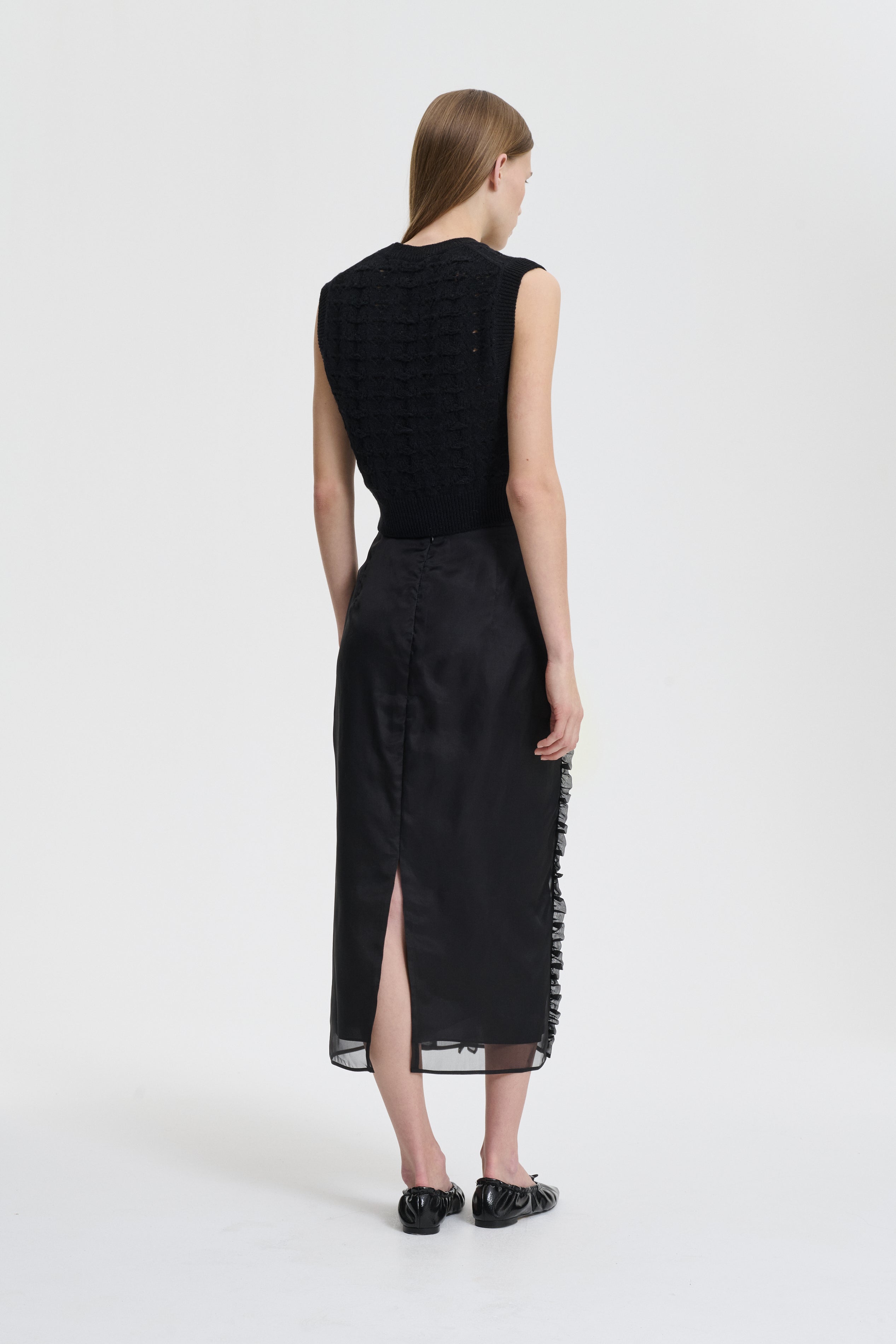 ベスト+ジレ Lace Knitted Vest BLK BRISA | VEST HERITAGE LACE KNIT BLACK