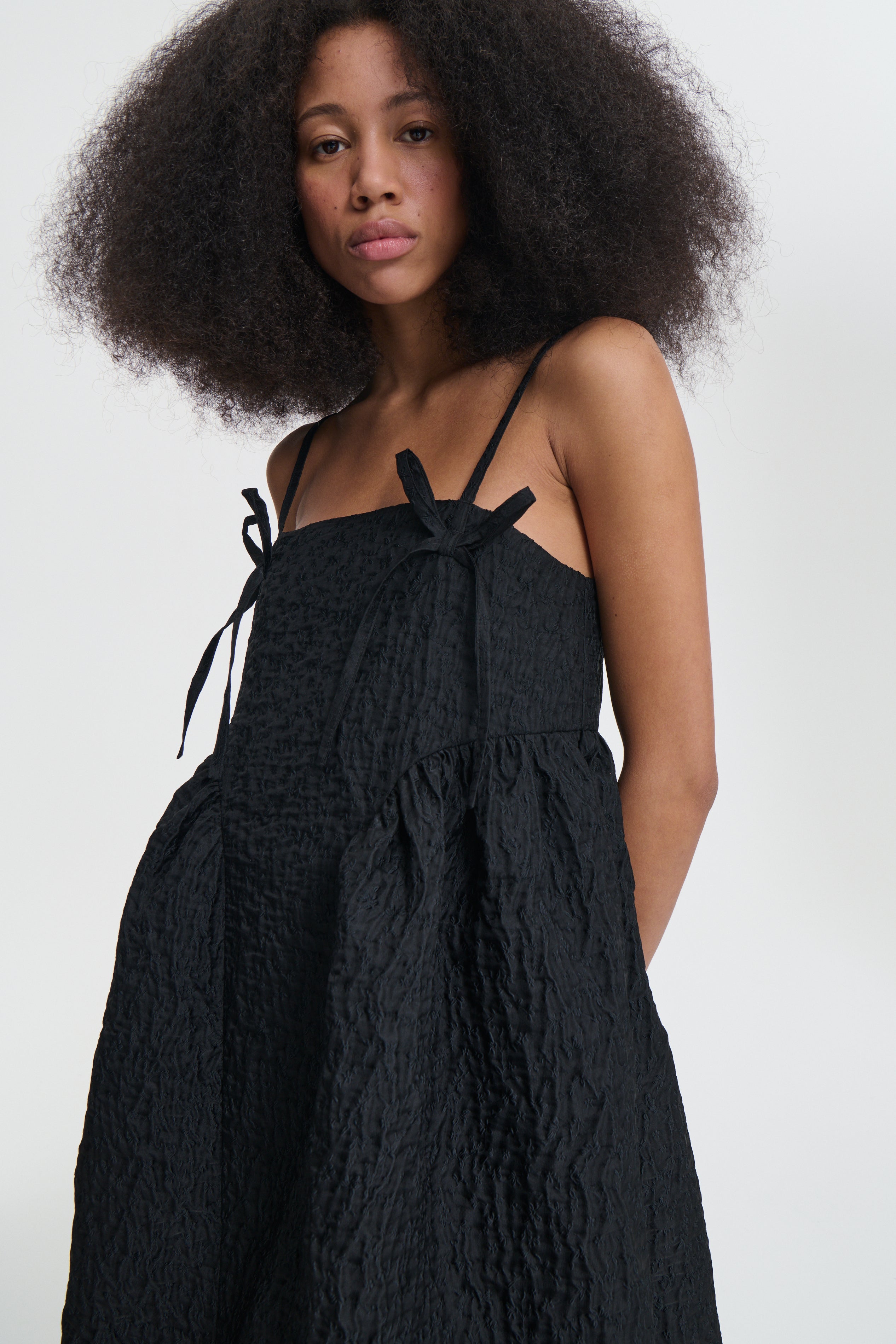 AMBRA | DRESS LOBELIA MATELASSÉ BLACK – Cecilie Bahnsen