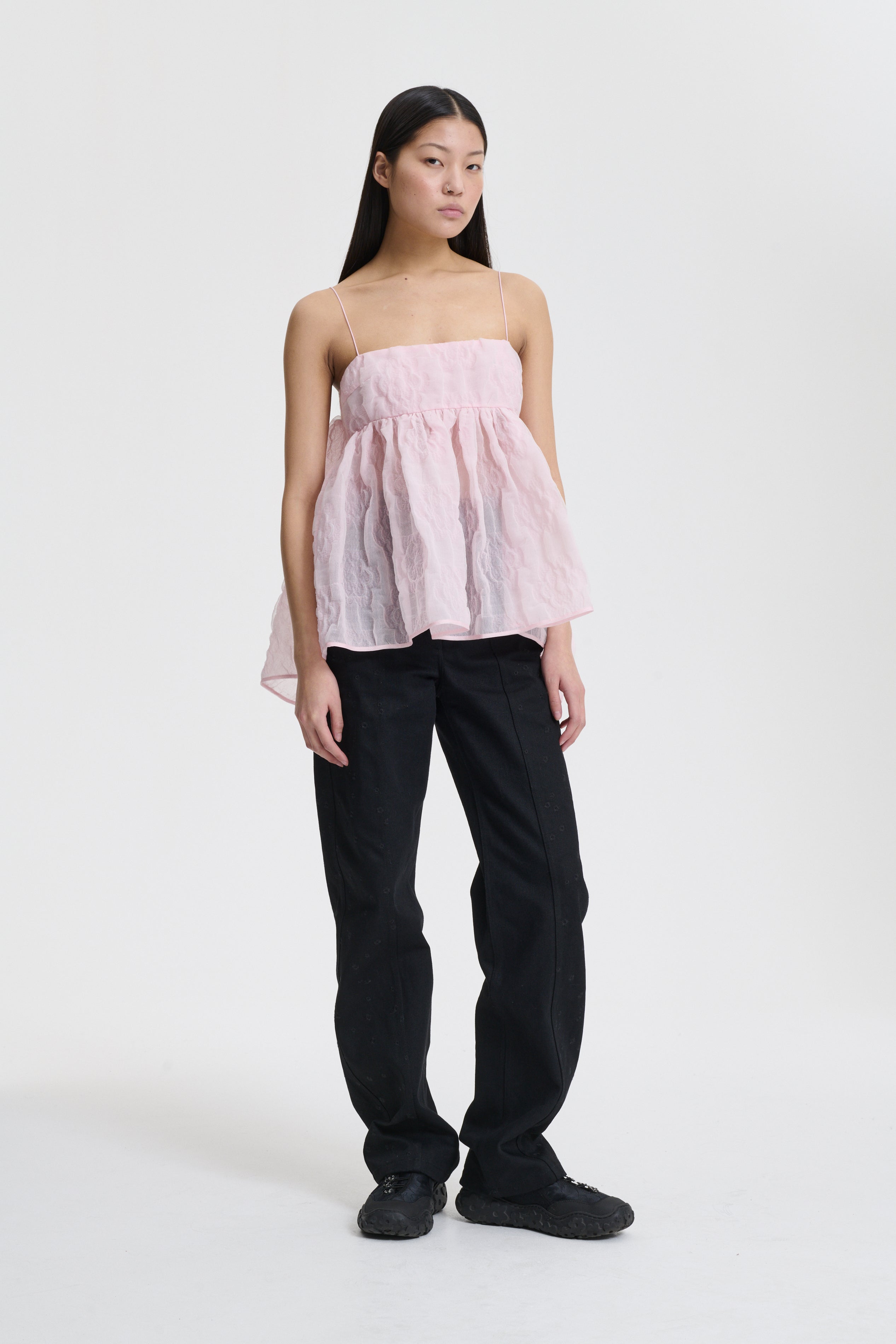 VERONICA | TOP AVENS MATELASSÉ PINK – Cecilie Bahnsen