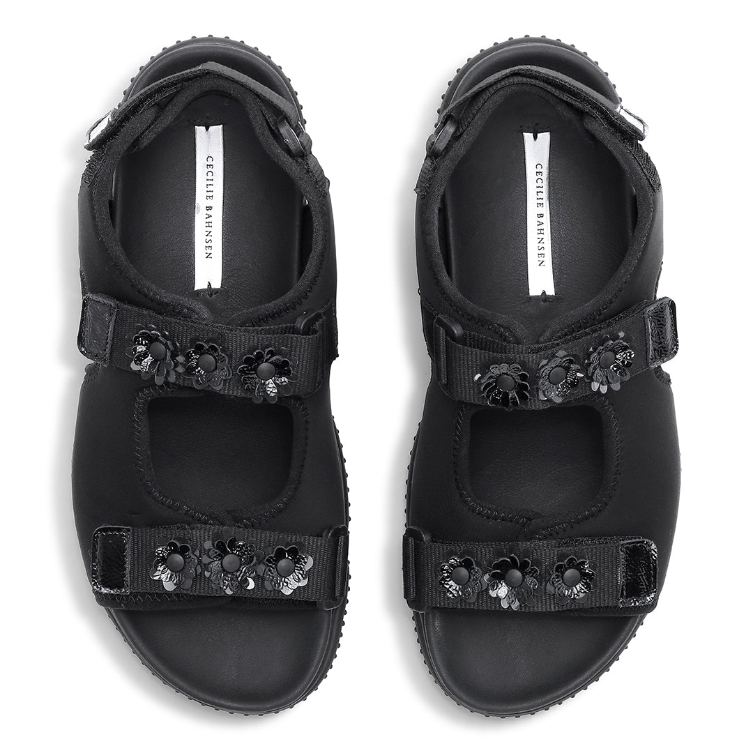 関税込み★CECILIE BAHNSEN★Valeria ブラック サンダル VALERIA | NEOPRENE | BLACK