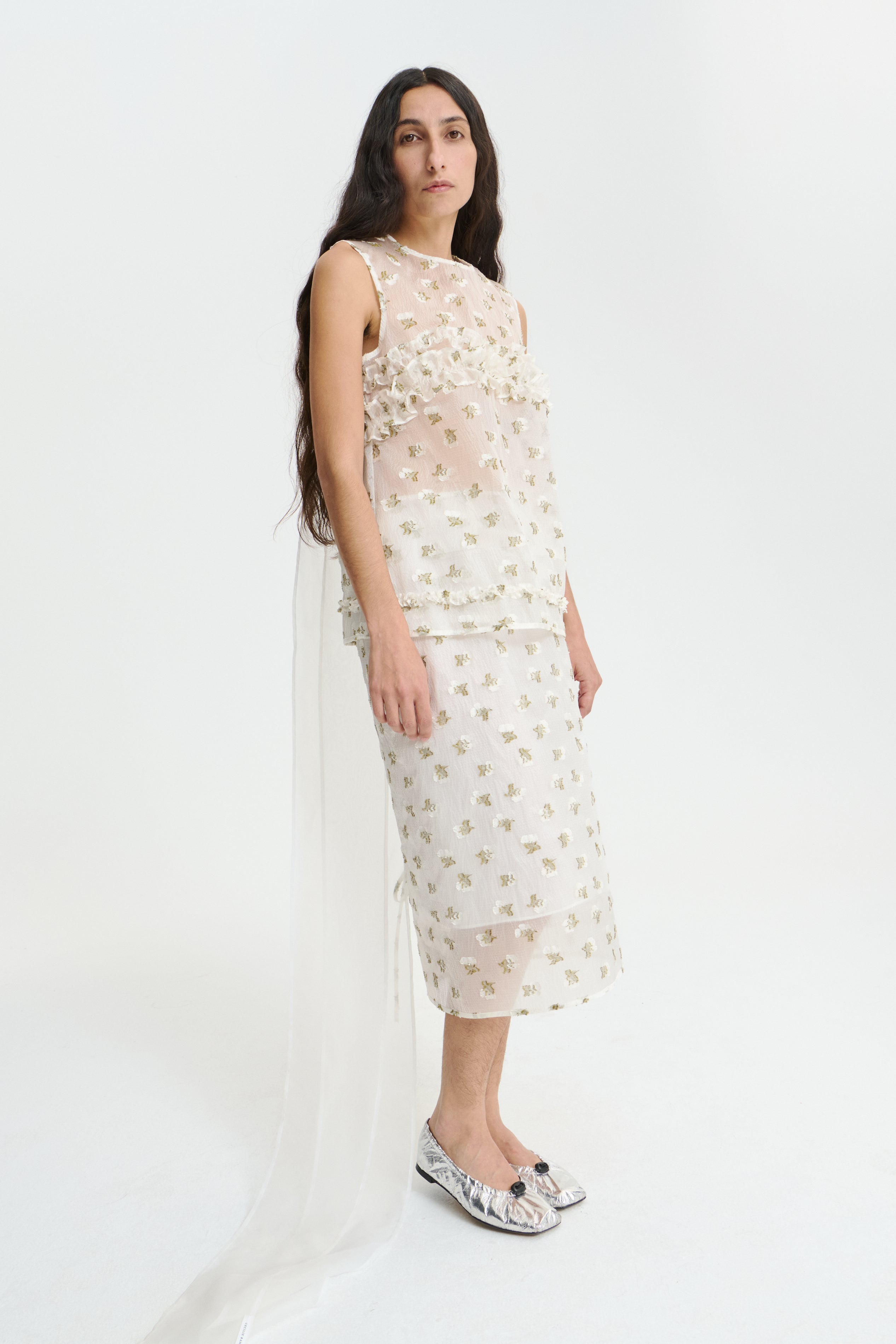 OKSANA | TOP KADO FIL-COUPÉ WHITE/OLIVE BRIDAL OKSANA | TOP KADO FIL-COUPÉ WHITE/OLIVE BRIDAL