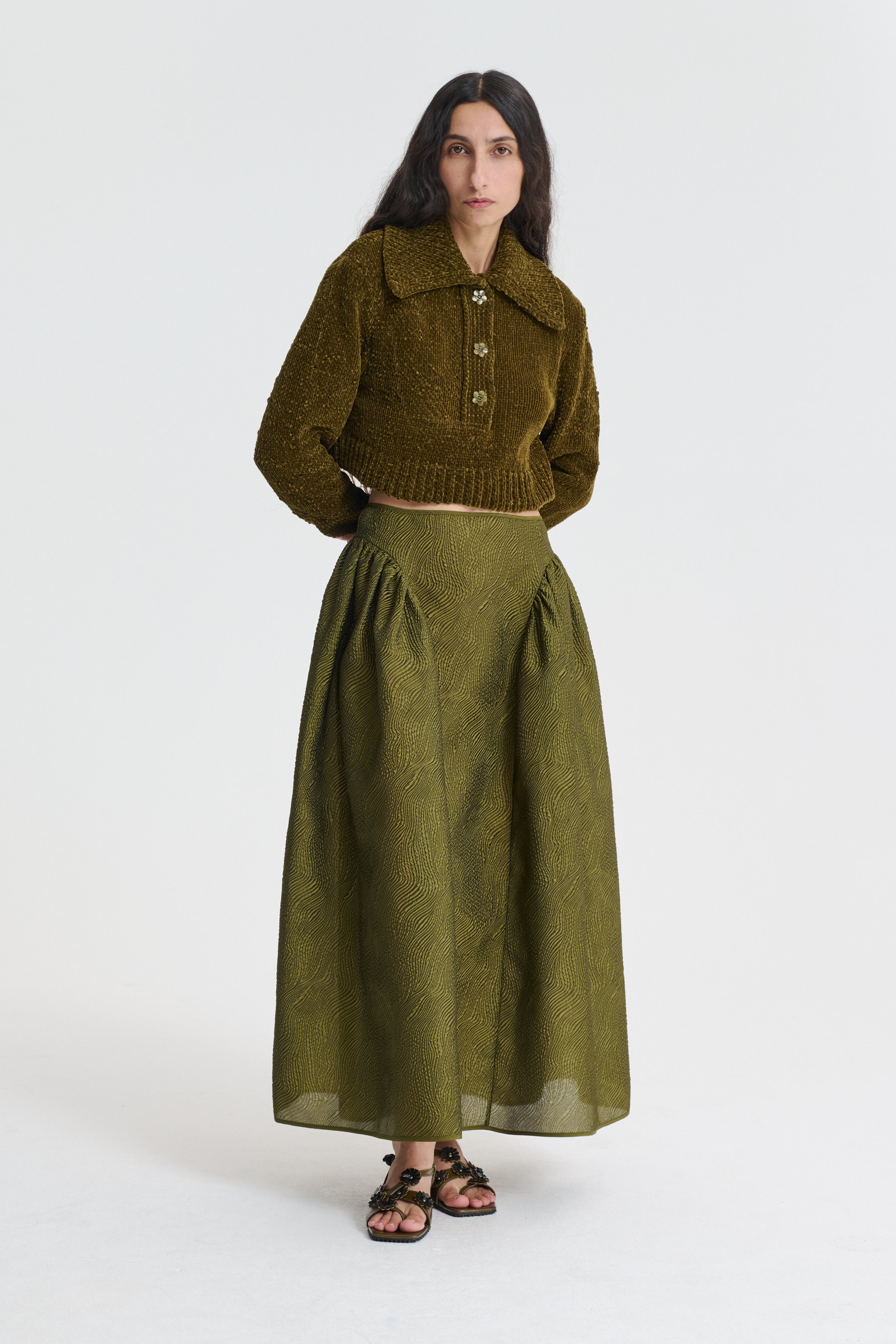 FABIOLA | SKIRT KAZE MATELASSÉ OLIVE