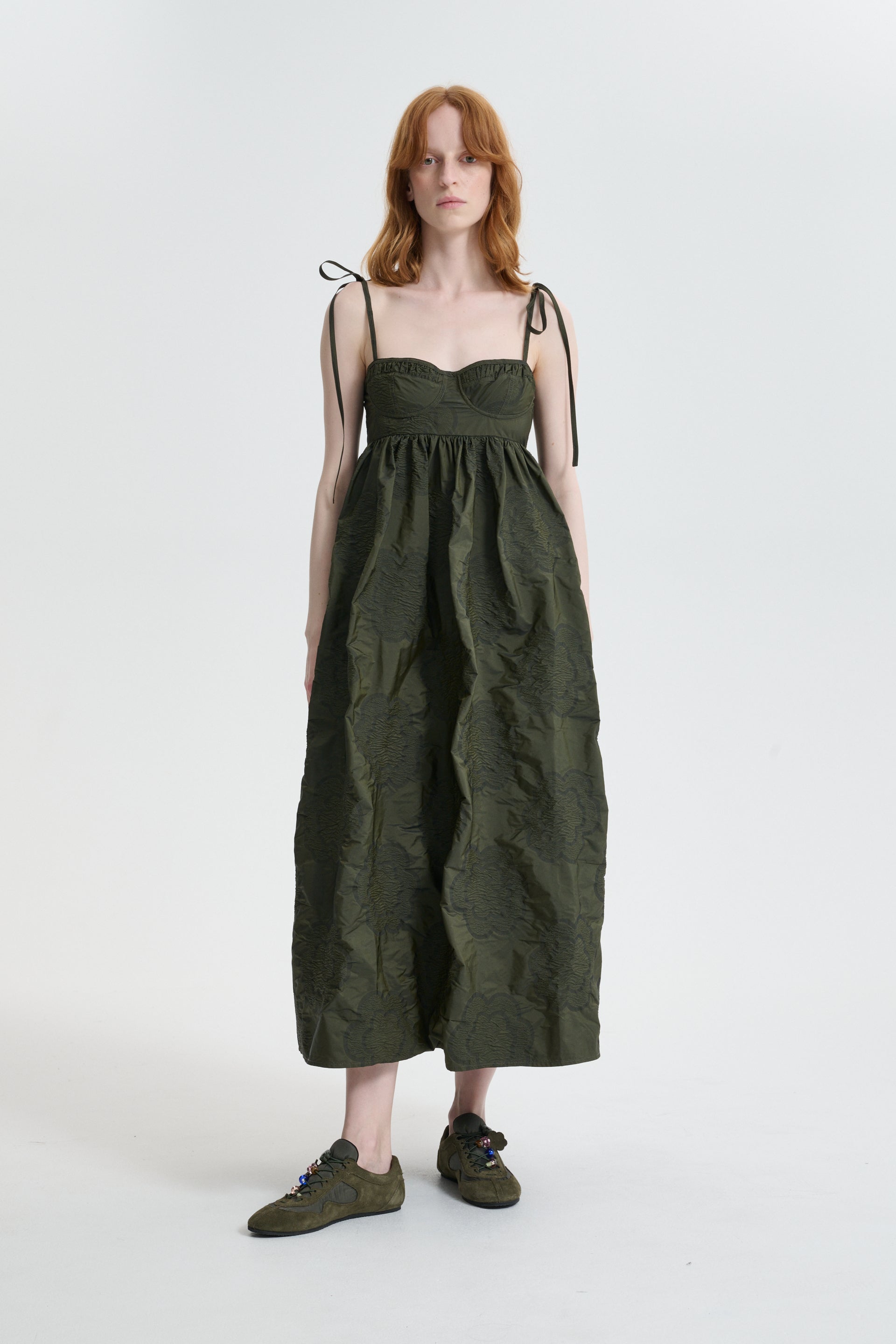 CBALENA | DRESS BORUS JACQUARD OLIVE – Cecilie Bahnsen