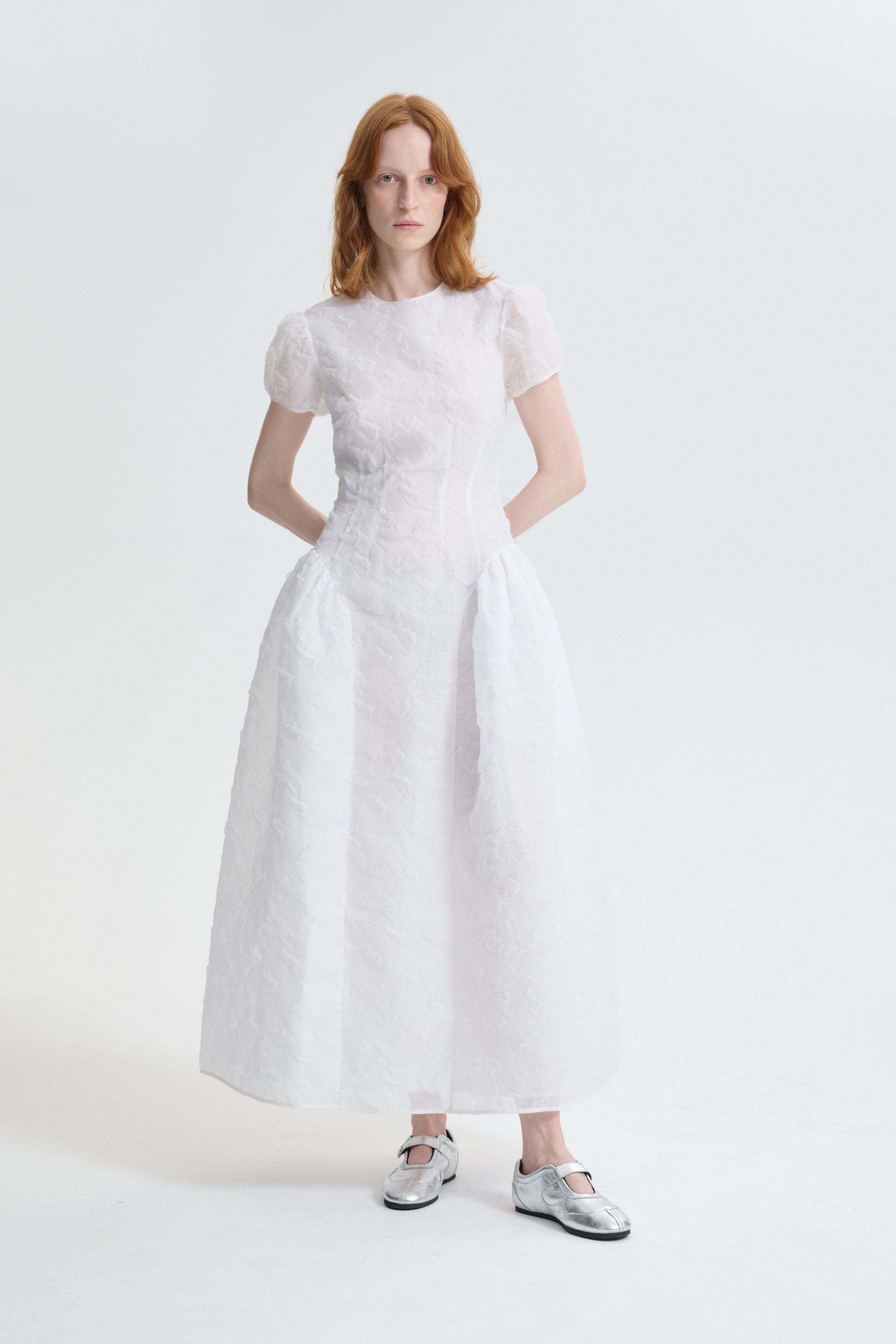 CBCLEOPATRA | DRESS PLUMERIA MATELASSÉ WHITE