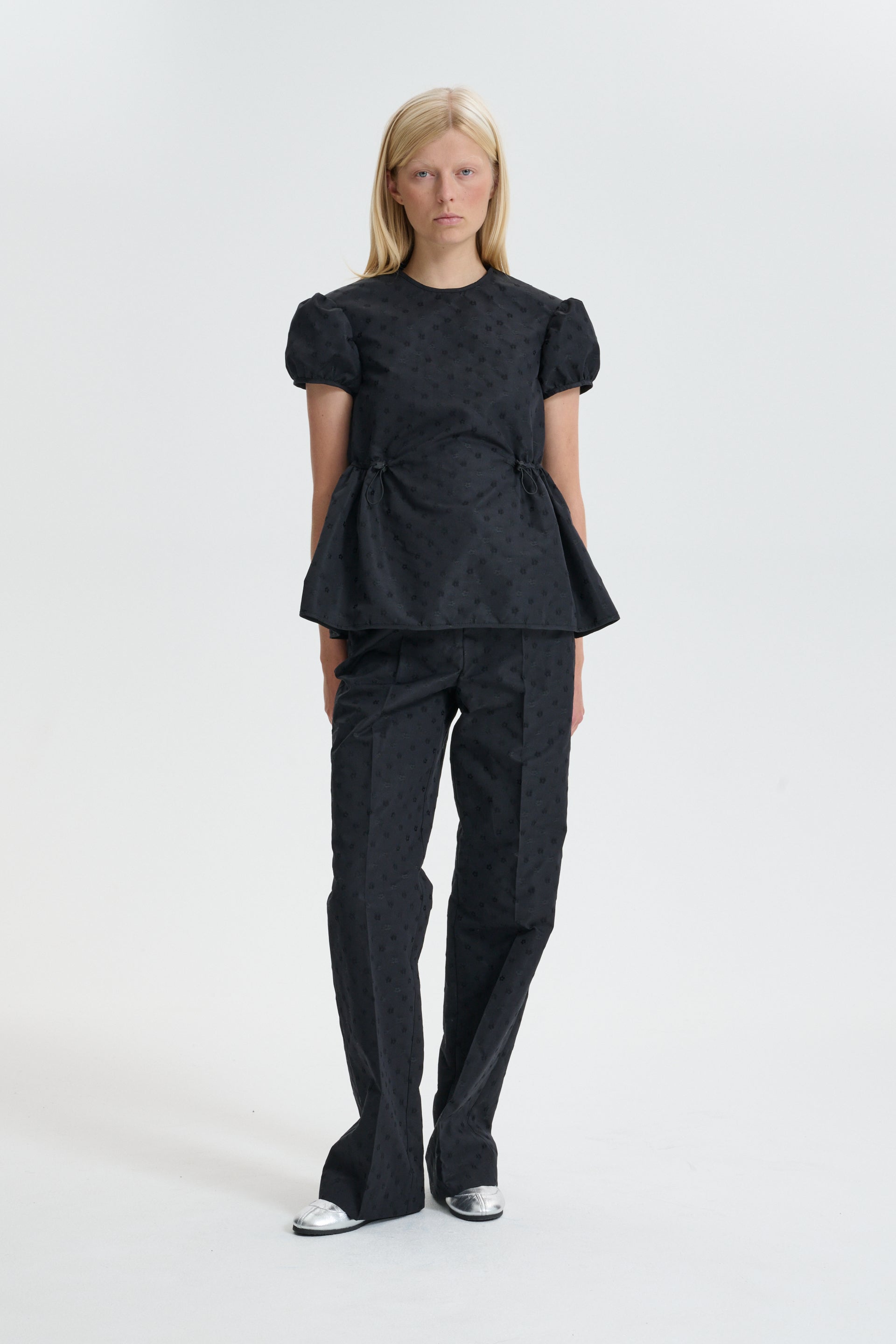 CBCHIARA | TOP IRIS JACCQUARD BLACK
