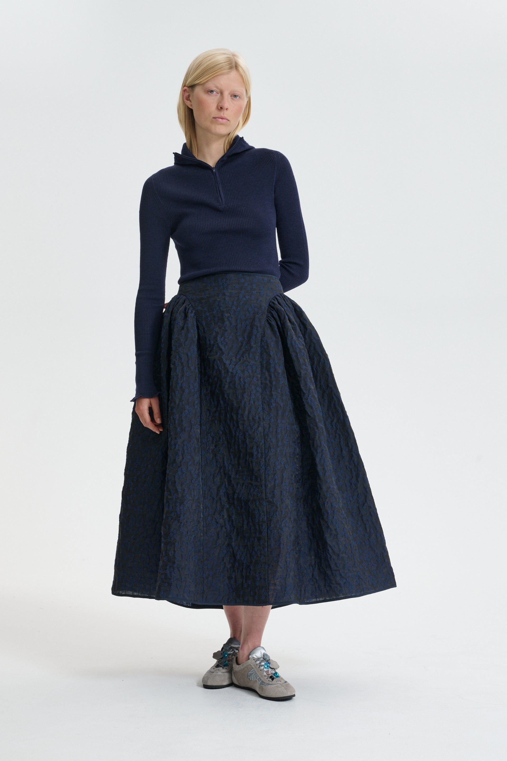 CBFABIOLA | SKIRT MARGUERITTE CLOQUÉ NAVY