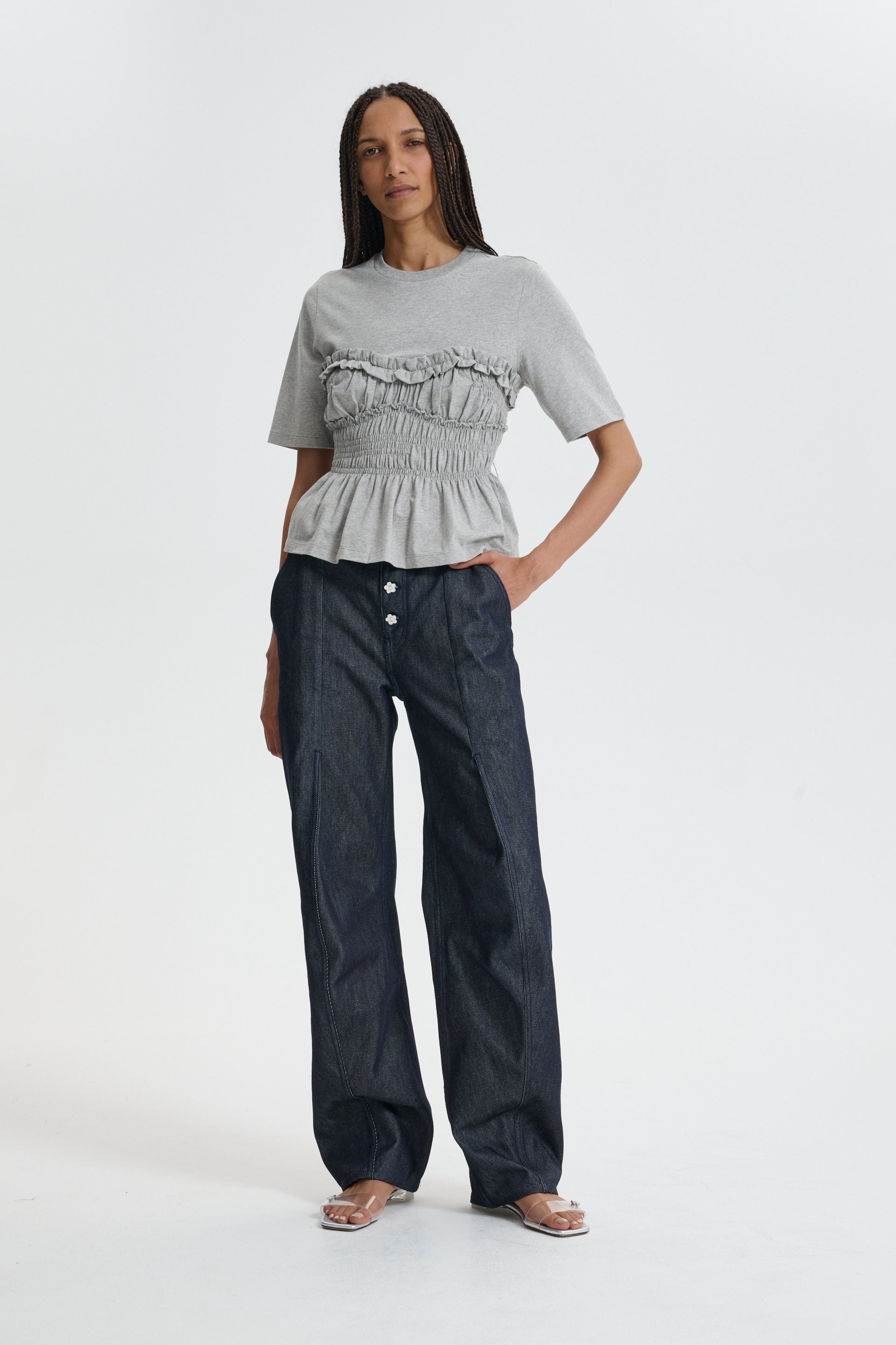 CBVILDE | T-SHIRT JERSEY GREY MELANGE – Cecilie Bahnsen CBVILDE | T-SHIRT JERSEY GREY MELANGE – Cecilie Bahnsen