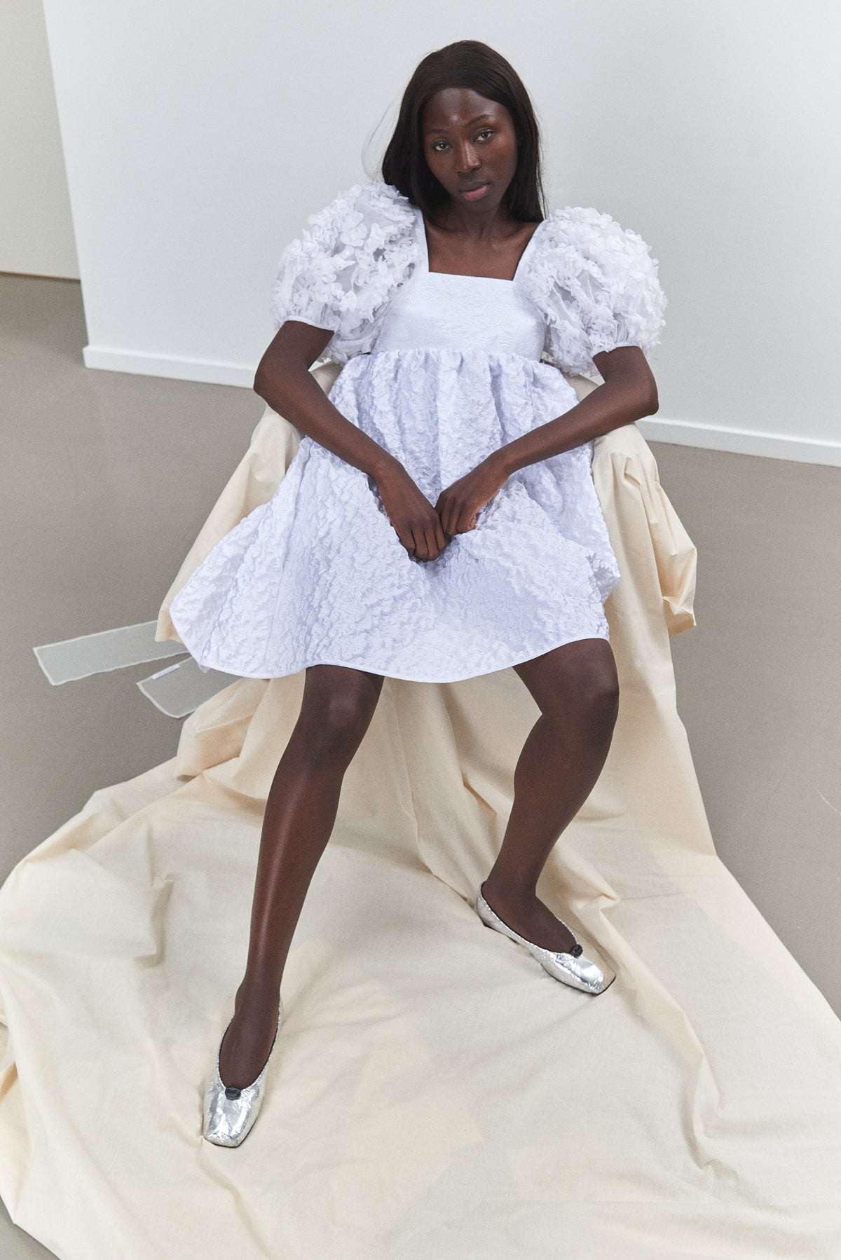 Cecilie Bahnsen White Dress - Mto - Tilde | Patch. Dress Encore Patchwork White Bridal