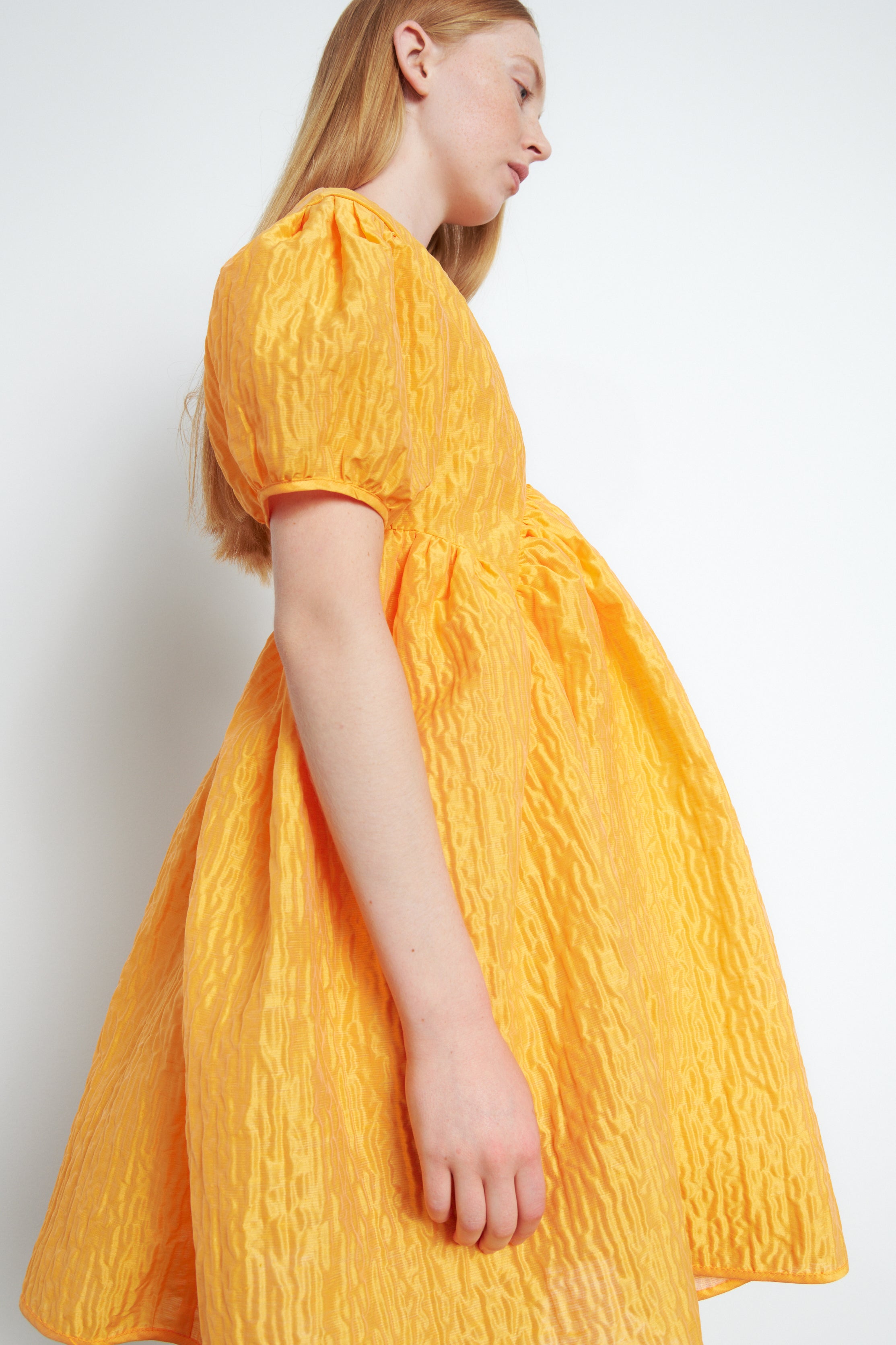 THELMA | DRESS ABETO MATELASSÉ TANGERINE