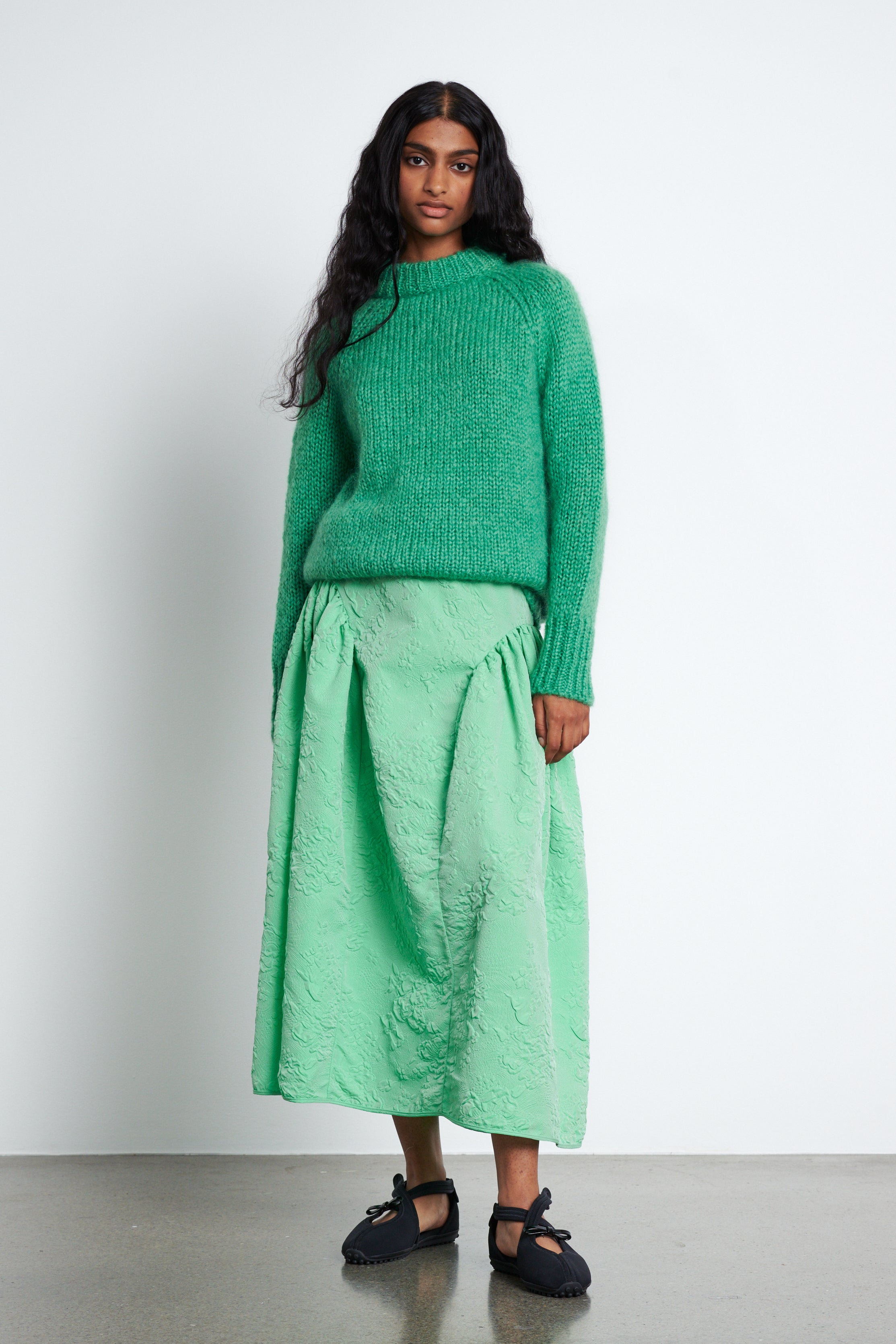 FABIOLA | SKIRT DAHLIA MATELASSÉ FERN