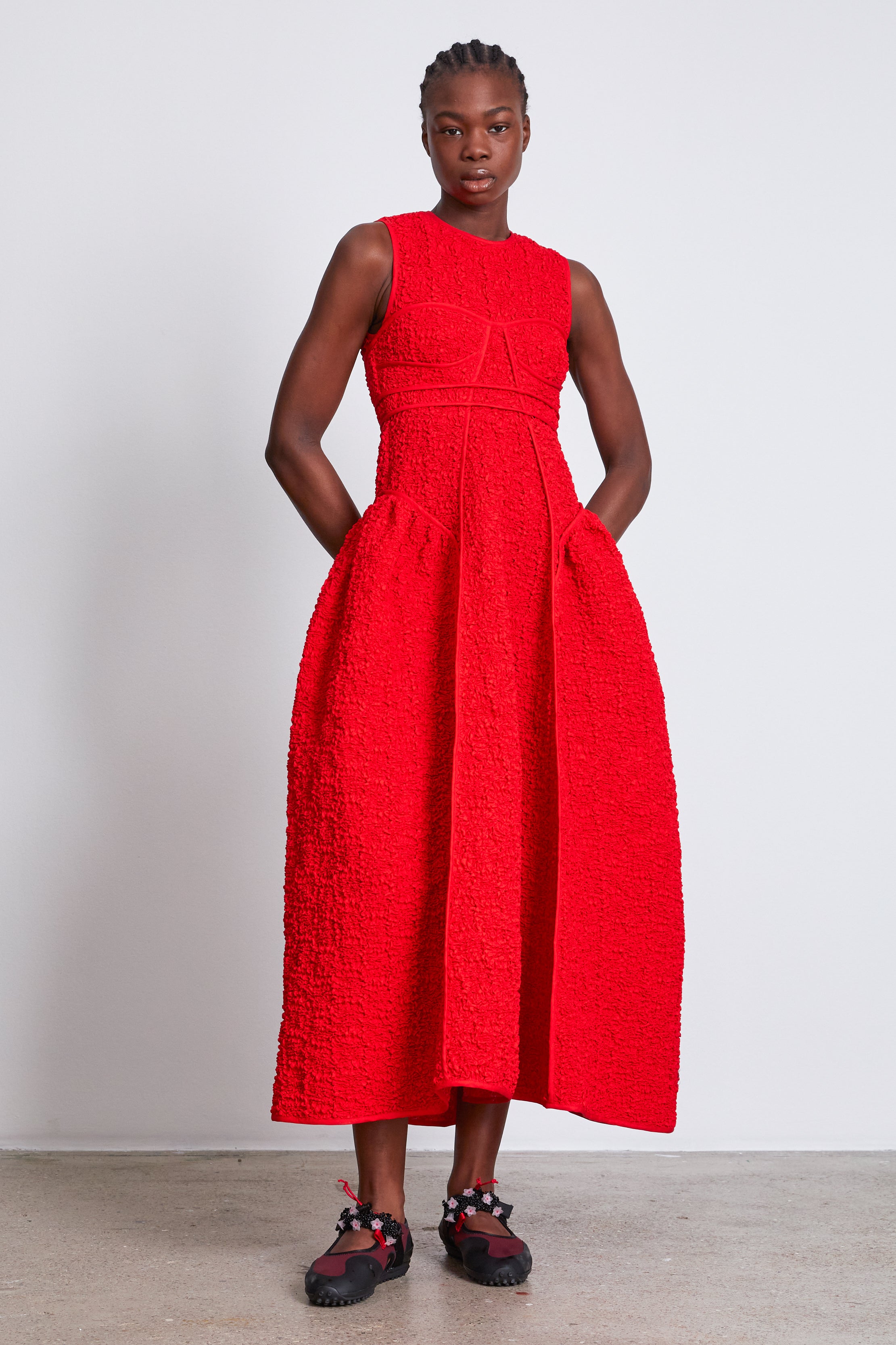 LIA | GOWN COTTON POPPY RED