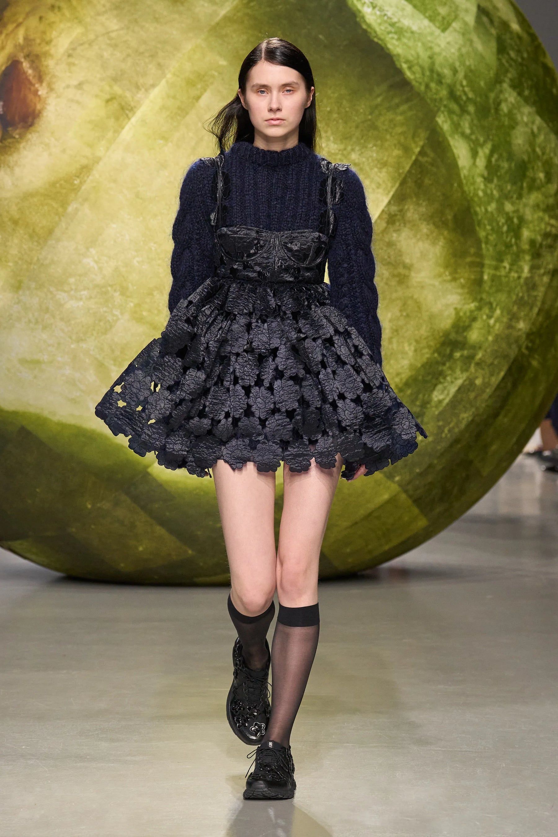【CECILIE BAHNSEN】ONIQUE ドレス ONIQUE | DRESS MAGNOLIA EMBROIDERY NAVY