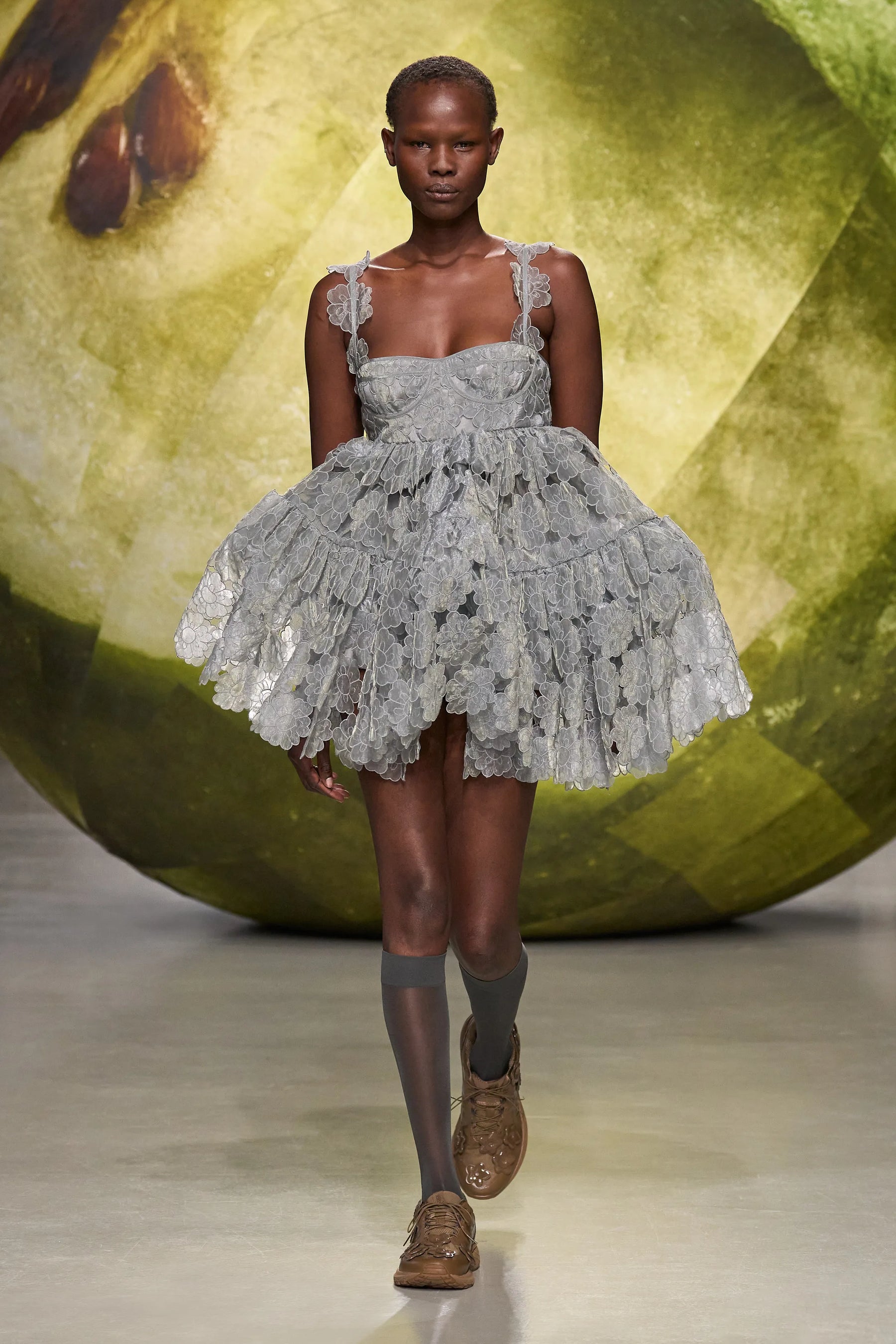 ORFA | DRESS MAGNOLIA EMBROIDERY GREY