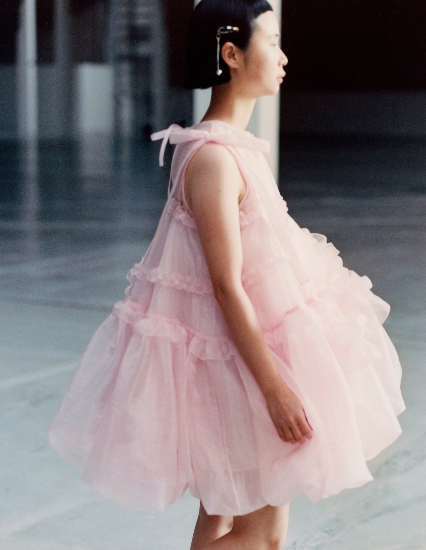 【Cecilie Bahnsen】CRISTINA DRESS CRISTINA | DRESS SATIN ORGANZA BLACK