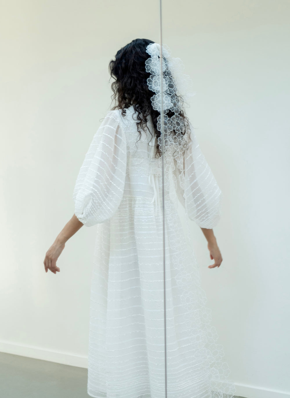 KARMEN | DRESS MAQUIS JACQUARD ECRU