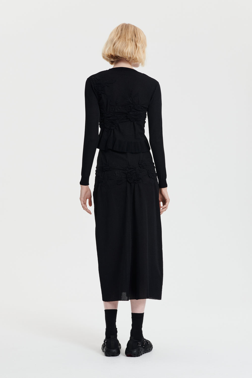 VILLA | SKIRT COLETTE SMOCK KNIT BLACK/BLACK