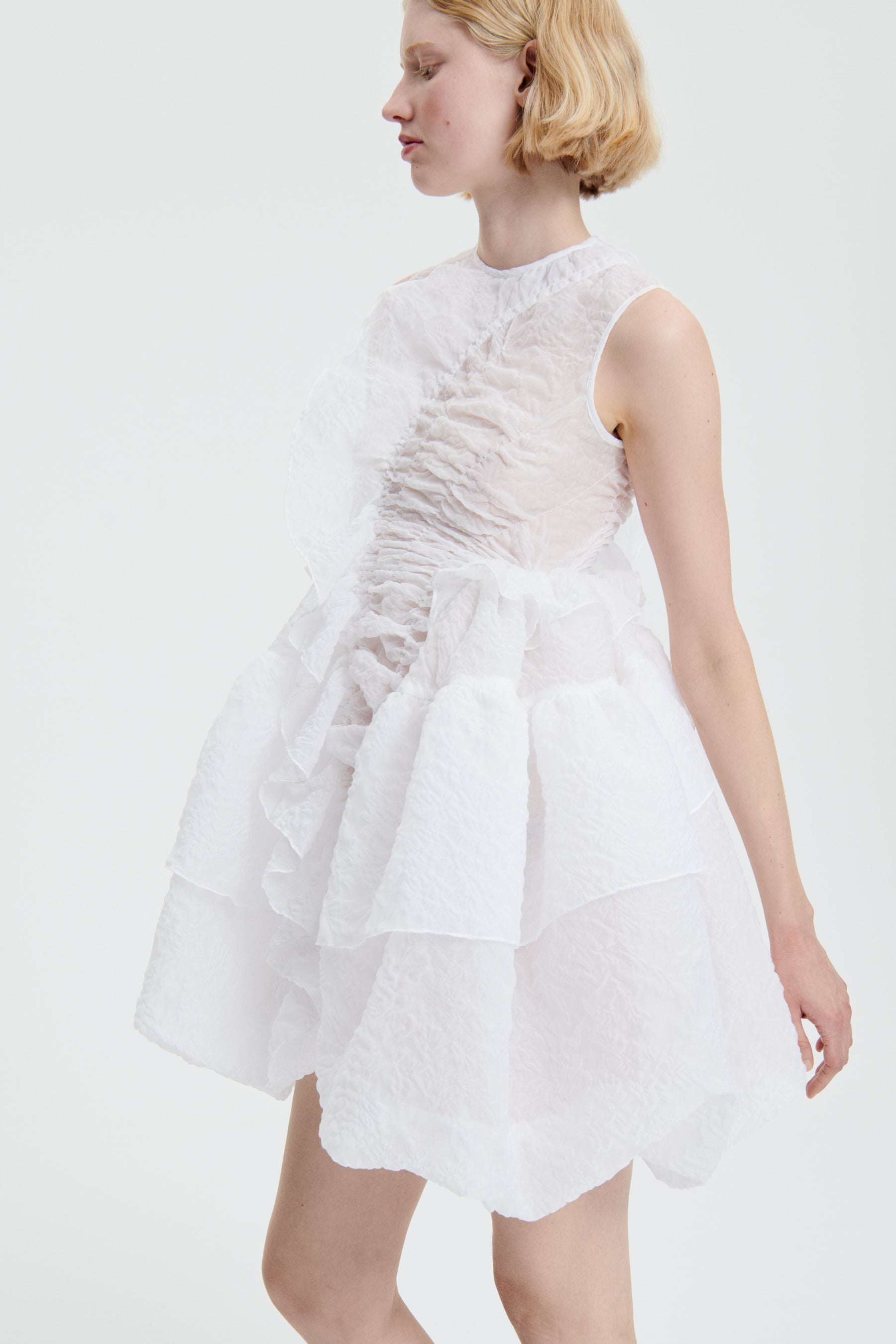 GISELLE | DRESS POSY MATELASSÉ WHITE