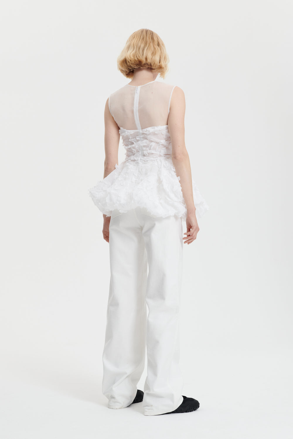 GIANNA | TOP VIOLA EMBROIDERY WHITE
