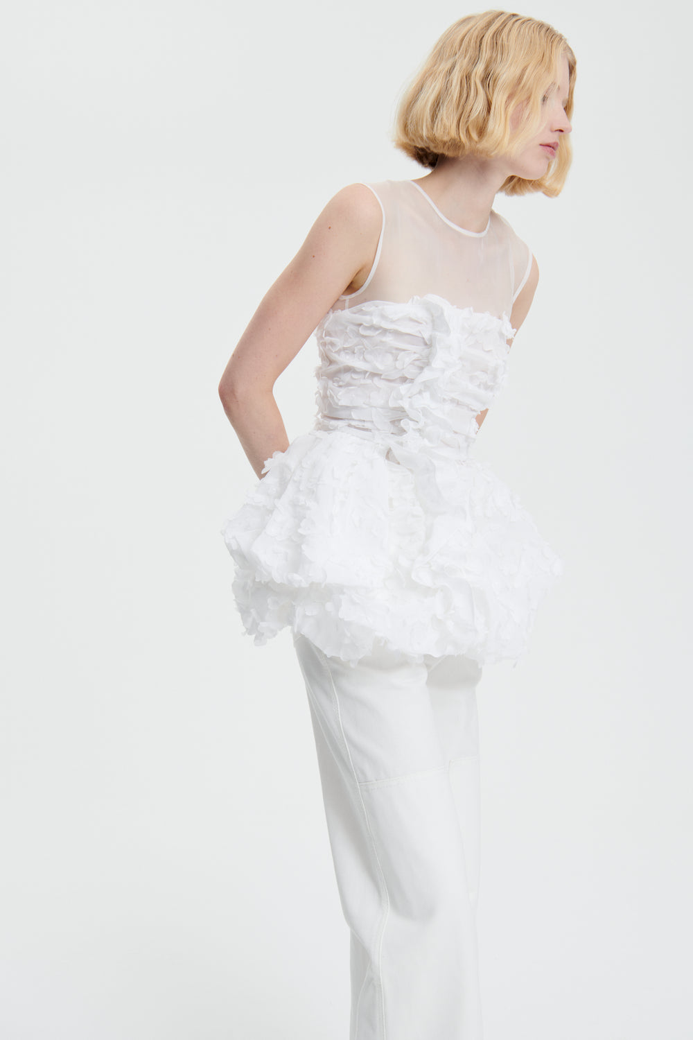 GIANNA | TOP VIOLA EMBROIDERY WHITE