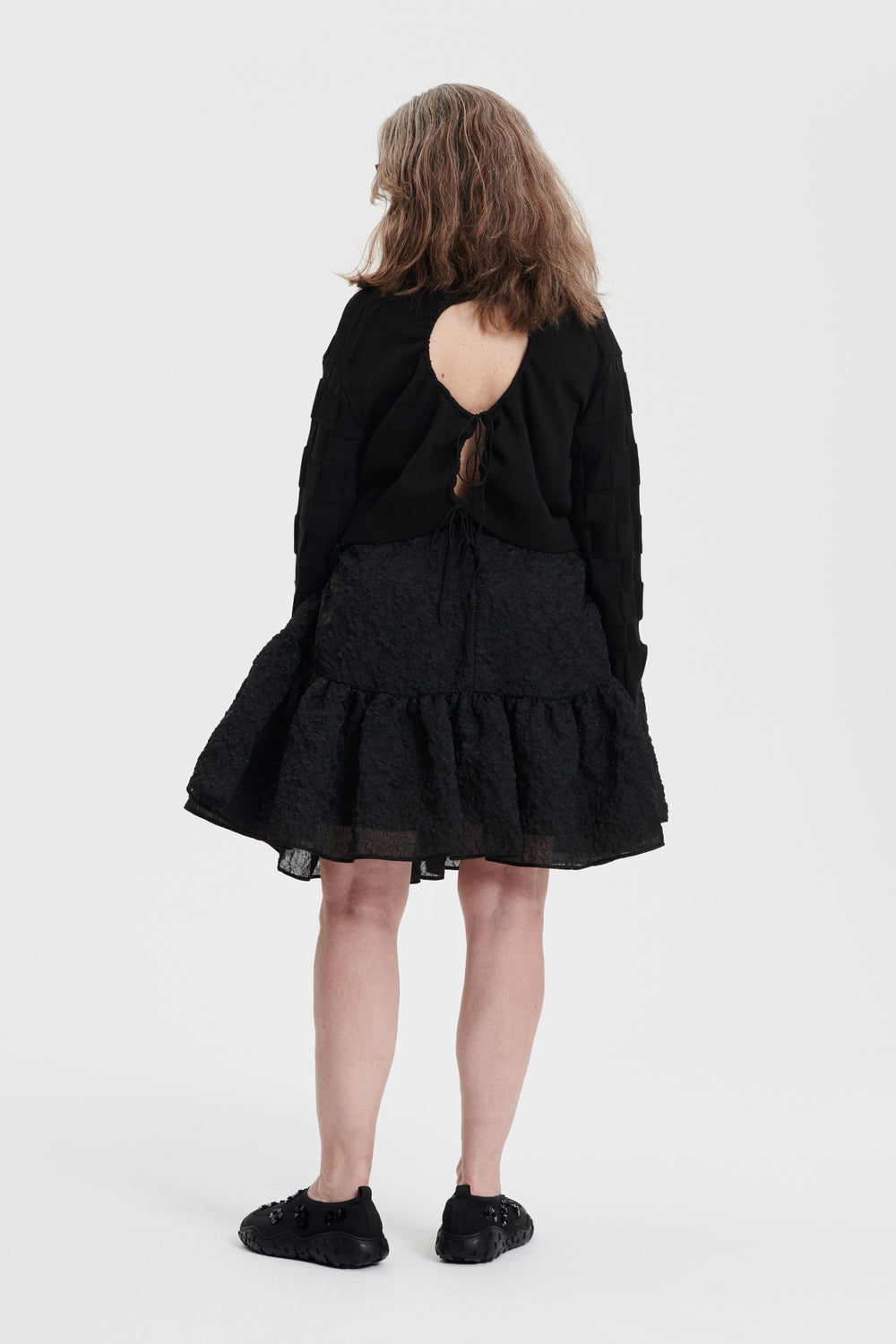 GILLY | SKIRT GRASMERE MATELASSE BLACK