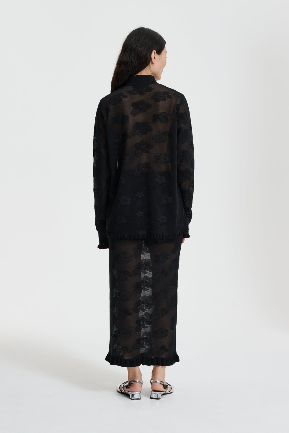 PEGONIA | SKIRT JACQUARD KNIT BLACK