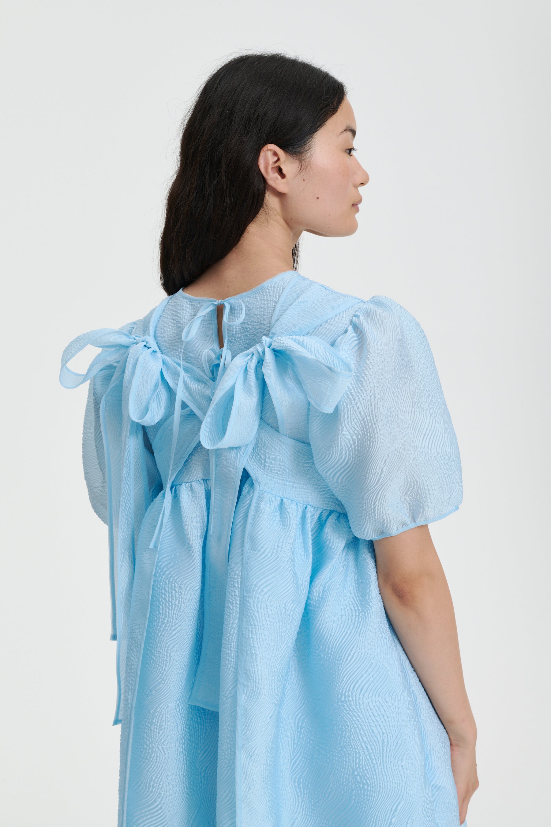 【Cecilie Bahnsen】BERNADETTE DRESS BERNADETTE | DRESS KAZE MATELASSE LIGHT BLUE