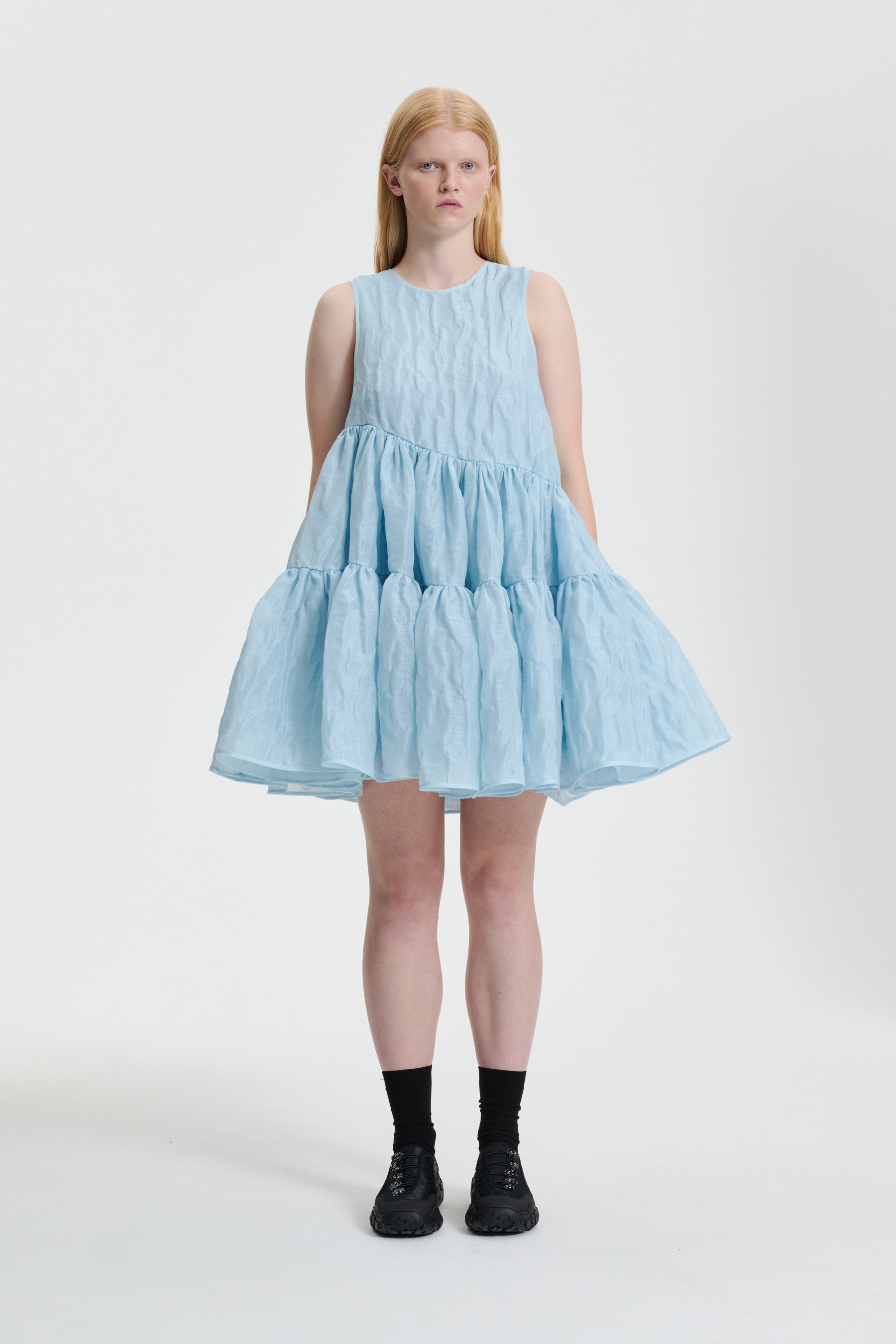 【Cecilie Bahnsen】ABIGAIL DRESS ABIGAIL | DRESS AURORA JACQUARD MISTY BLUE
