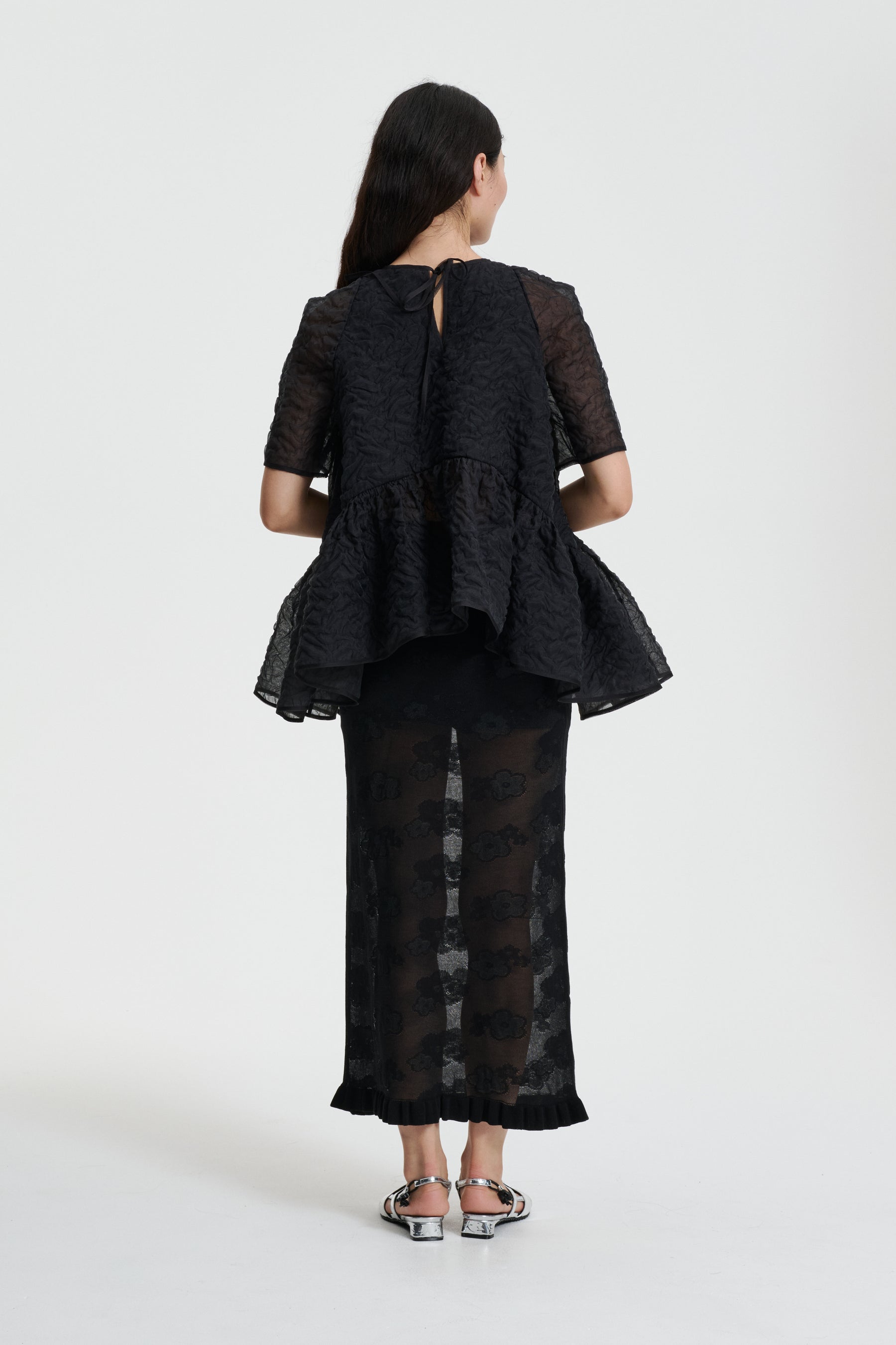 ceciliebahnsen パフスリーブ トップス サイズUS6 関税込*CECILIE BAHNSEN ジェリートップ ブラウス パフスリーブ