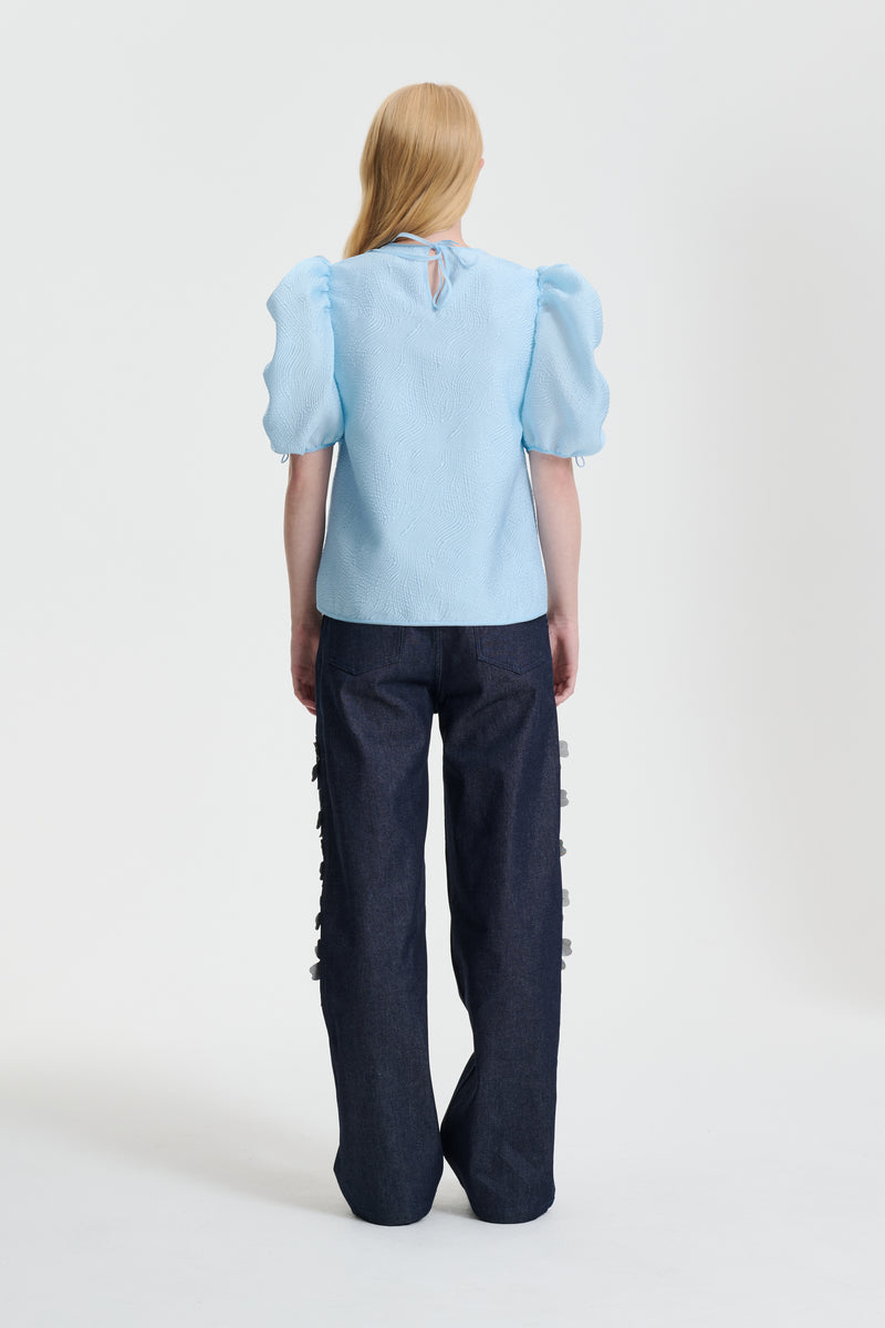 AMARI | TOP KAZE MATELASSE LIGHT BLUE