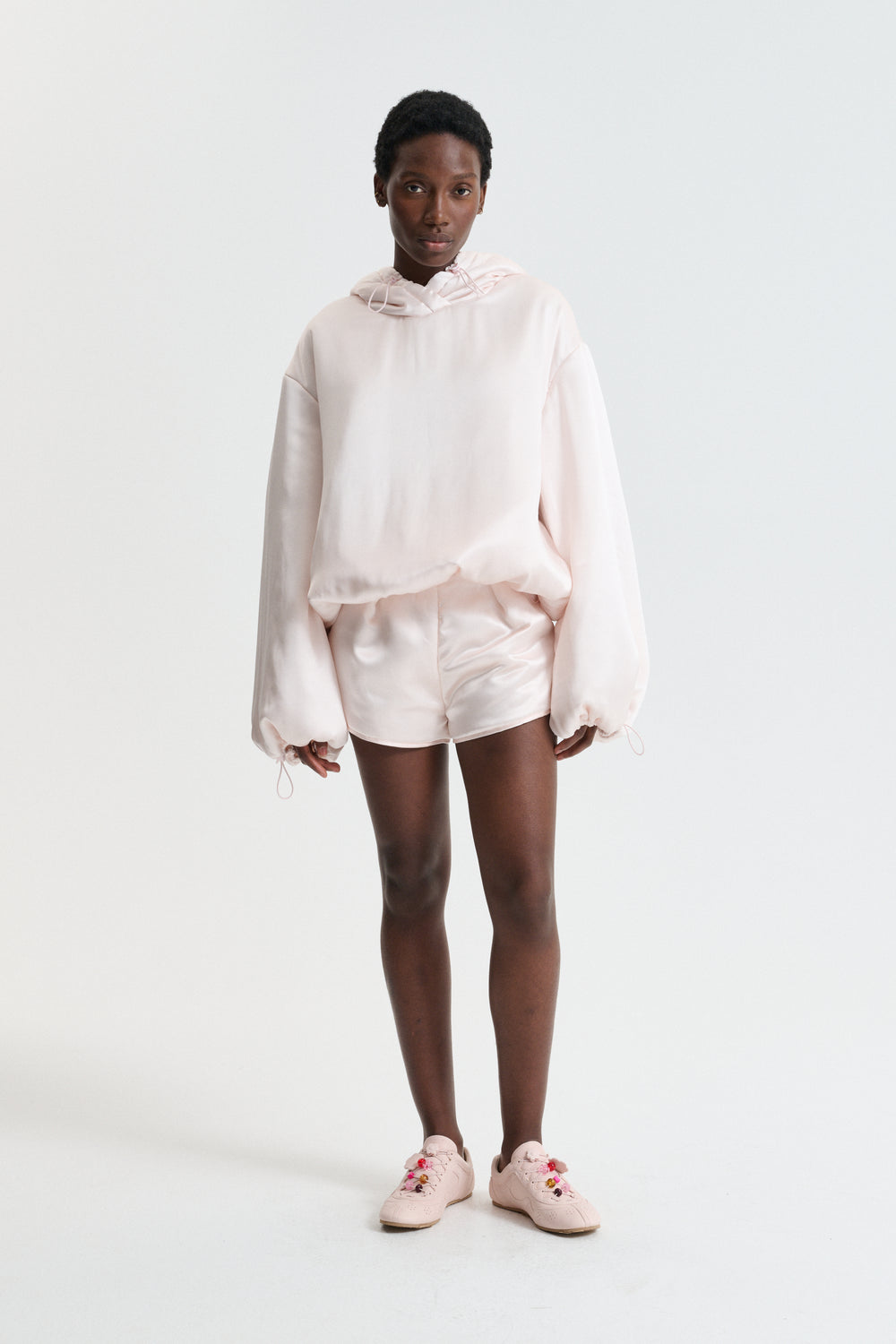 CBMIE | SHORTS PADDED SILK SATIN BLUSH PINK